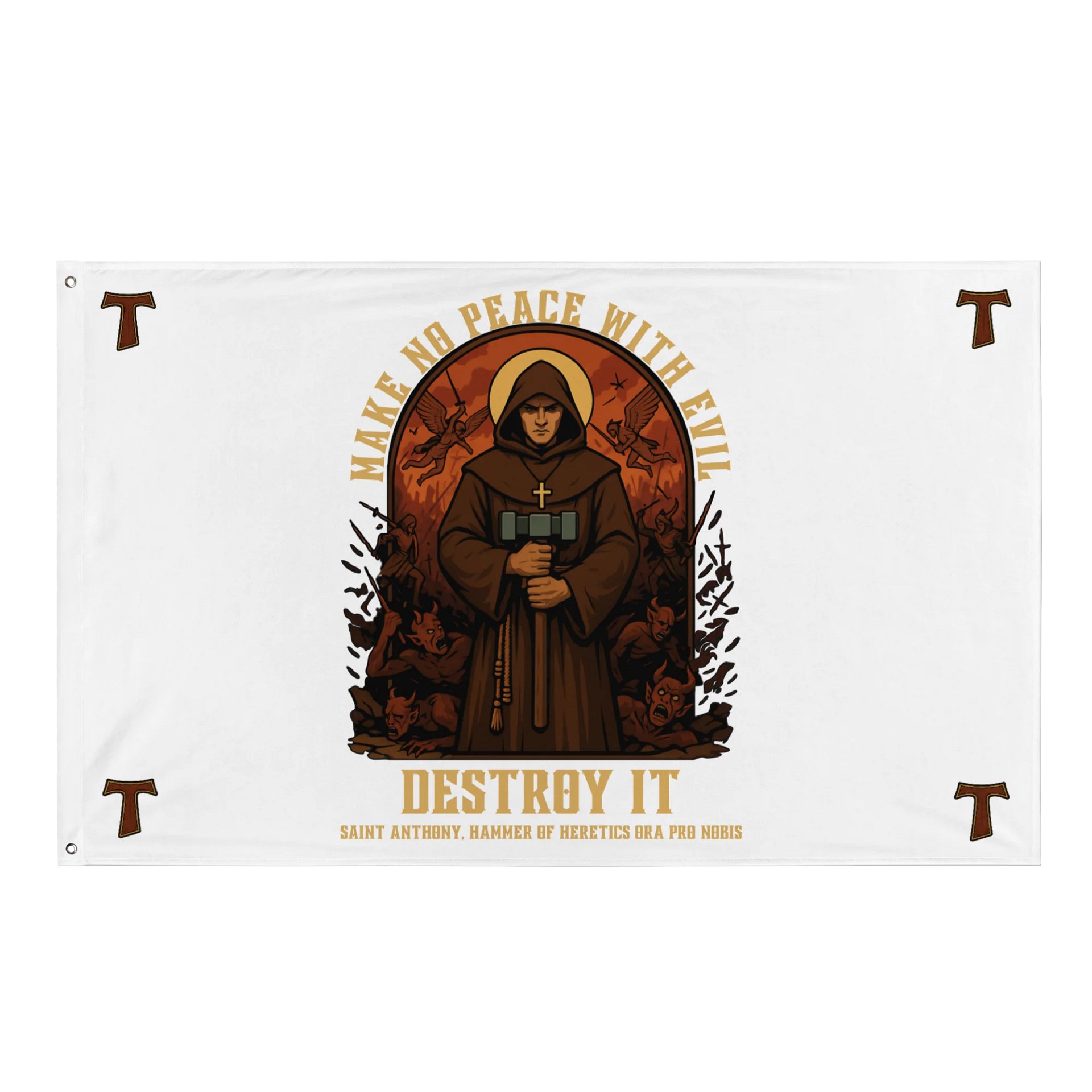 Saint Anthony Hammer of Heretics Flag product image (1)