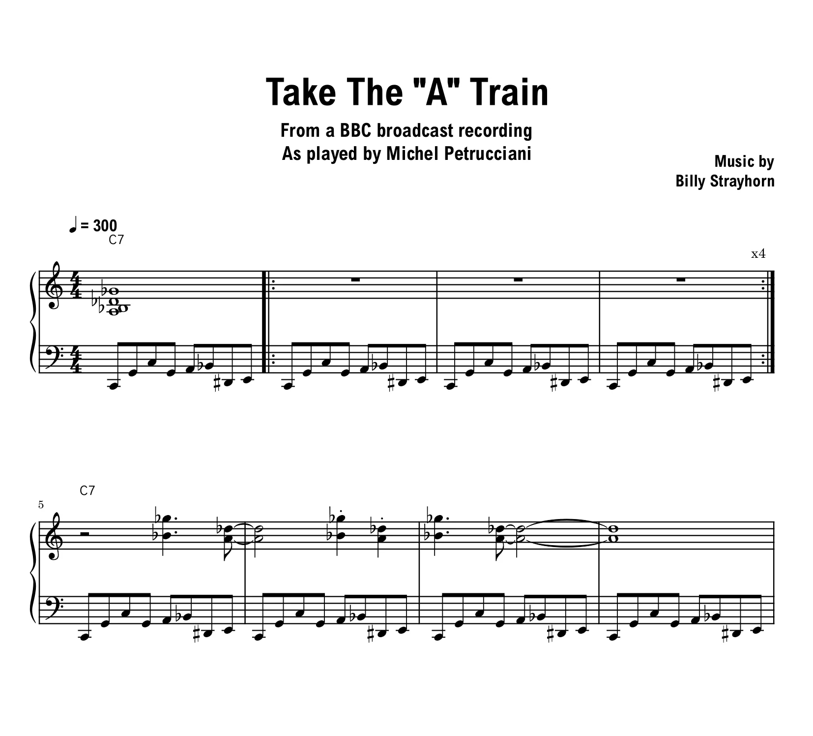 Michel Petrucciani - Take The A Train (BBC Broadcast) - Sheet music (PDF) product image (1)