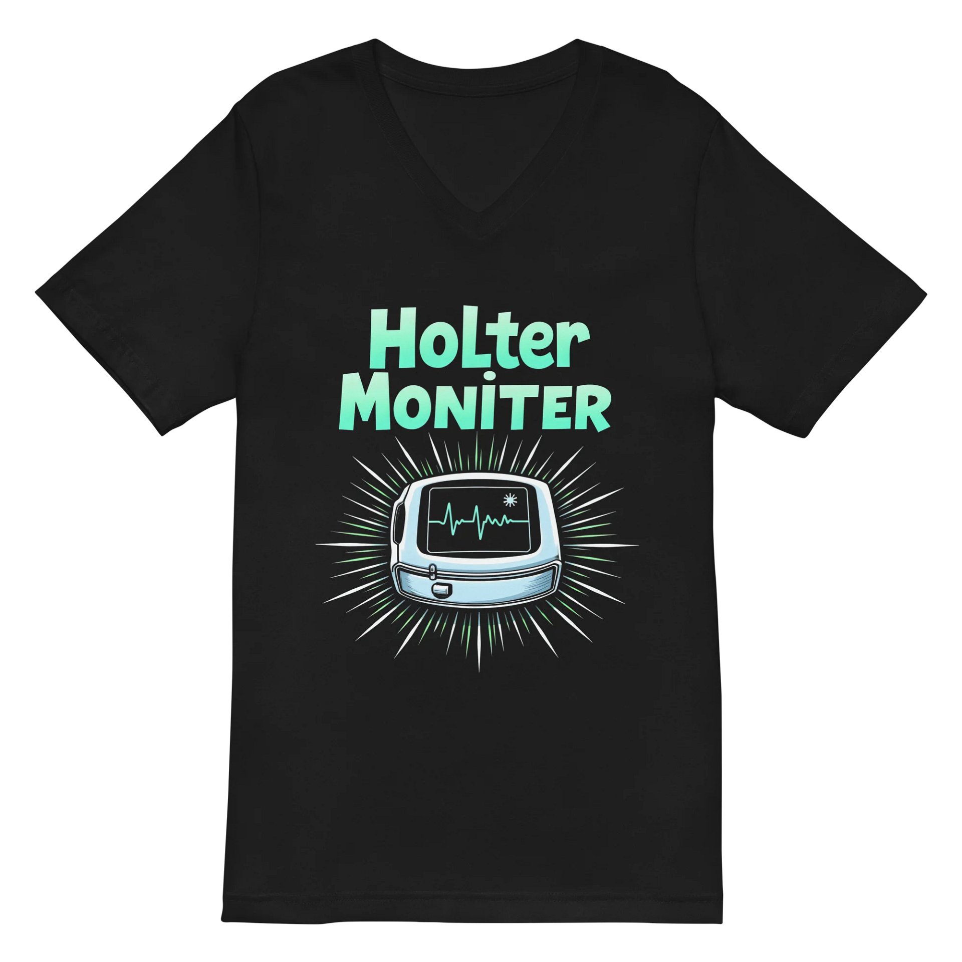 EKG Chic: Holter Monitor Illustration V-Neck Tee product image (2)