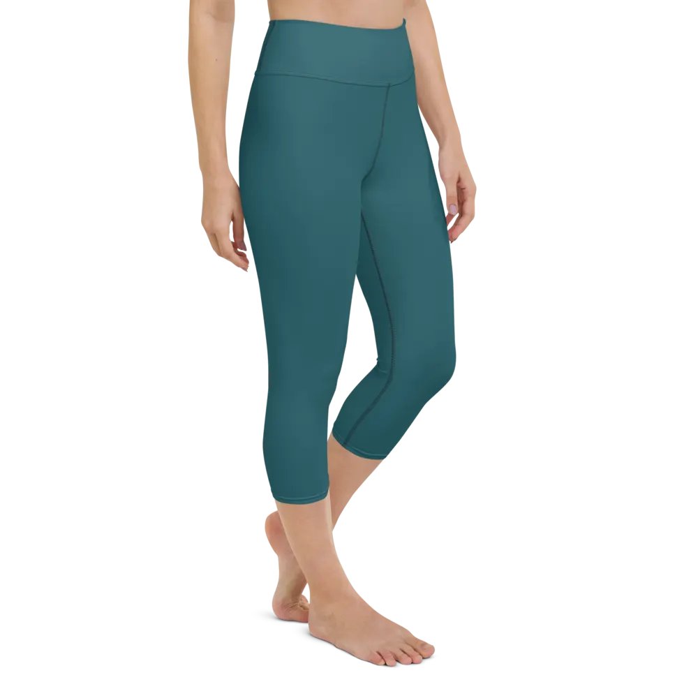Teal High-Waist Capri Leggings product image (3)
