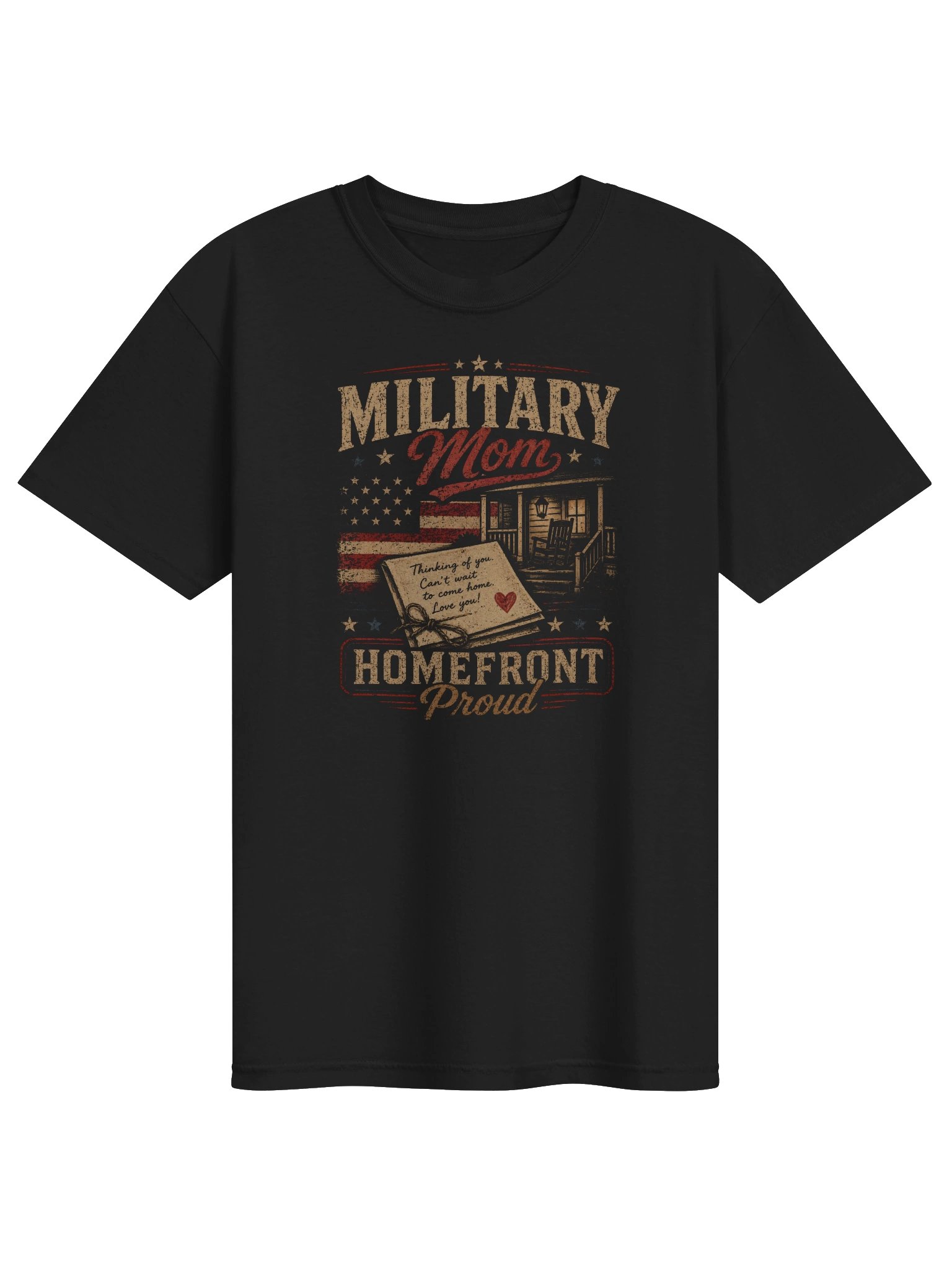 Military Mom T-Shirt | Vintage Homefront Patriotic Family Tee product image (1)