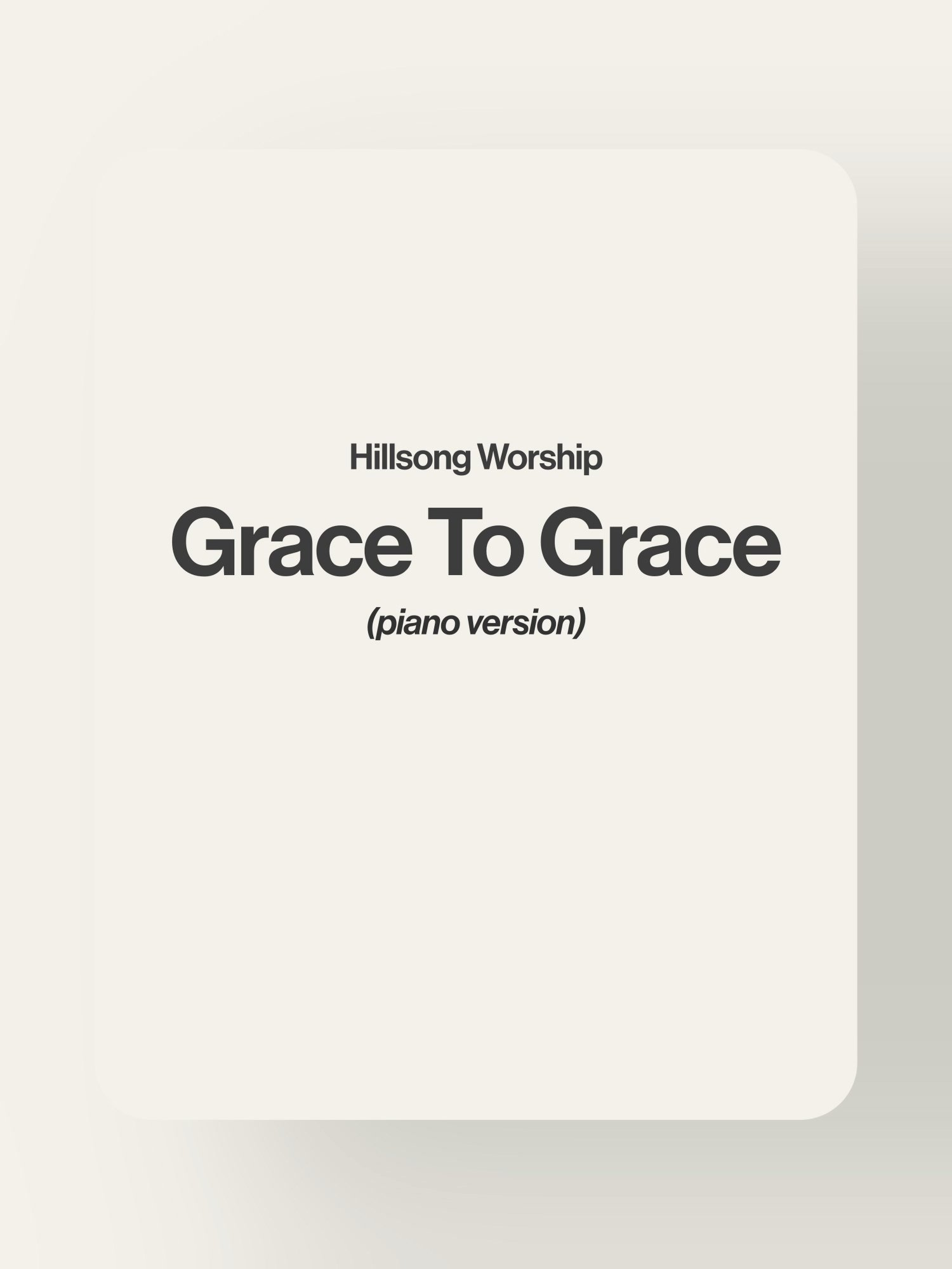 Grace To Grace - Hillsong Worship product image (1)
