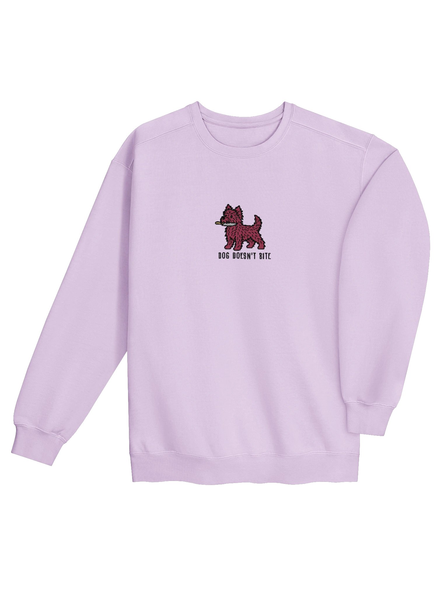 Dog Doesn't Bite Funny Chibi-Style Embroidered Premium Sweatshirt for Cairn Terrier(Red) Owners product image (28)