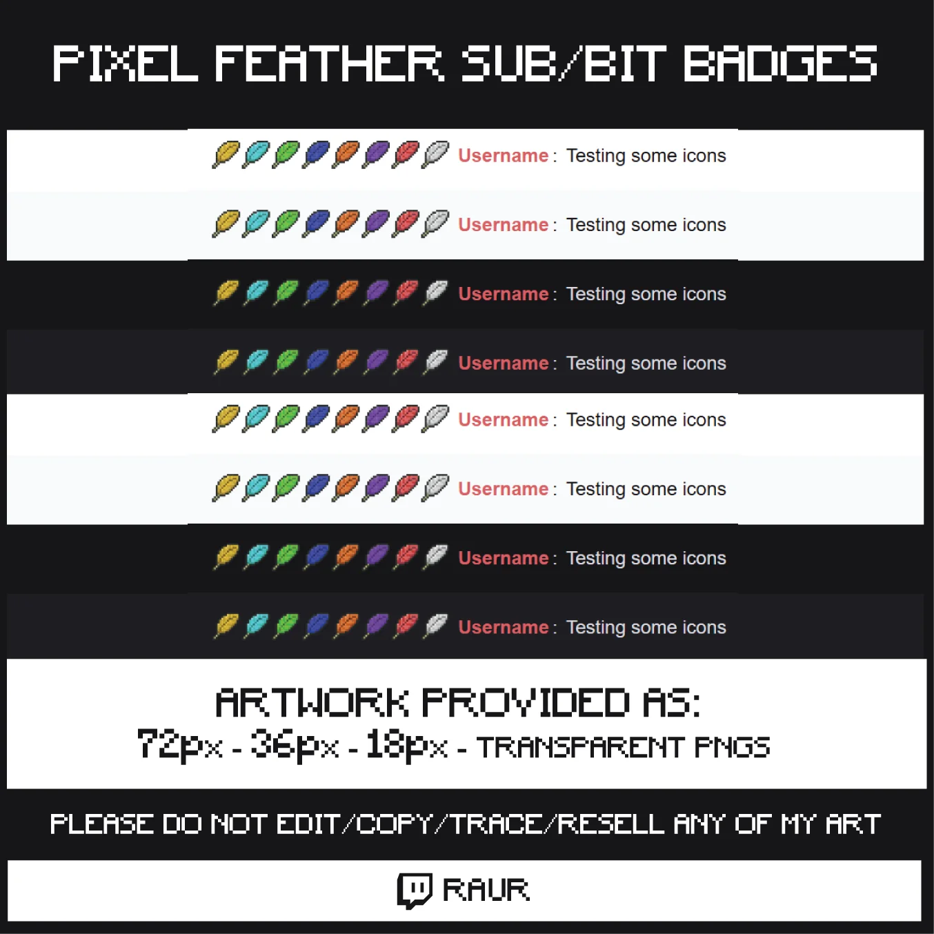 Twitch Pixel Feathers - Sub/Bit Badges product image (2)