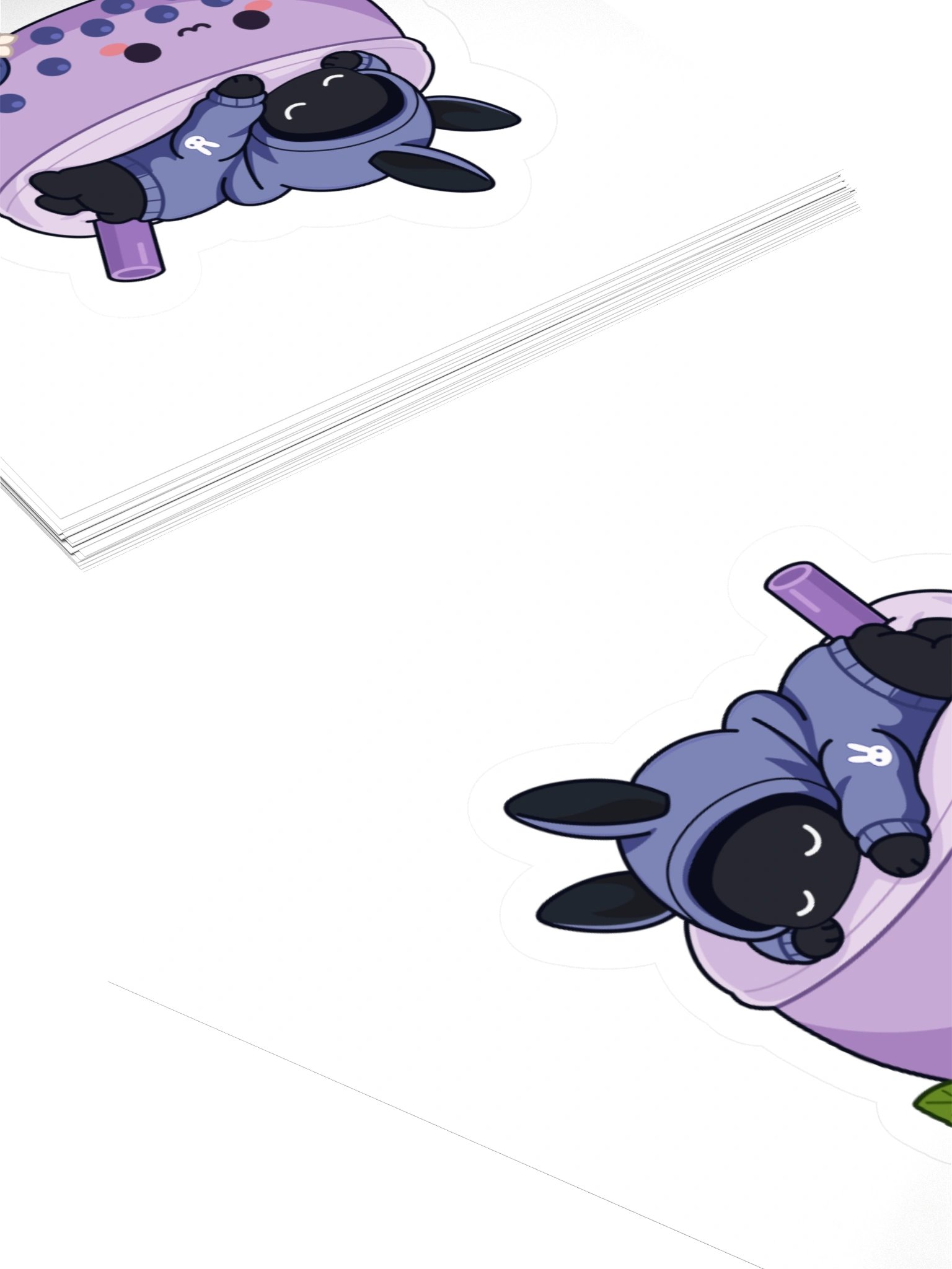 Poochoki Sleeping Blueberry Bubble Tea Beanbag Sticker product image (4)