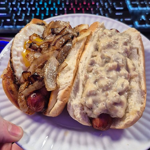 Wiener Madness tonight is going to be a tough battle. Aussie Breaky (vegemite, grilled onion, fried egg, and bacon) VS Biscui...