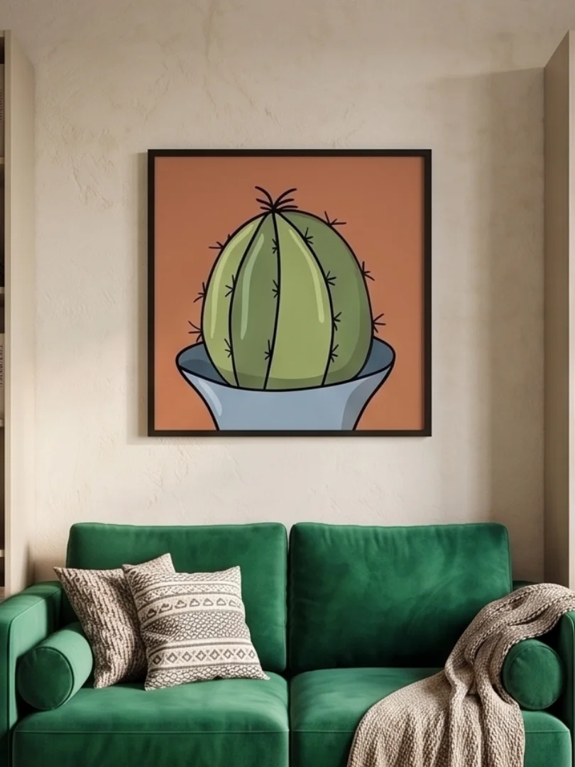 Bad Hair Day: Modern Spiky Botanical Wall Art product image (1)