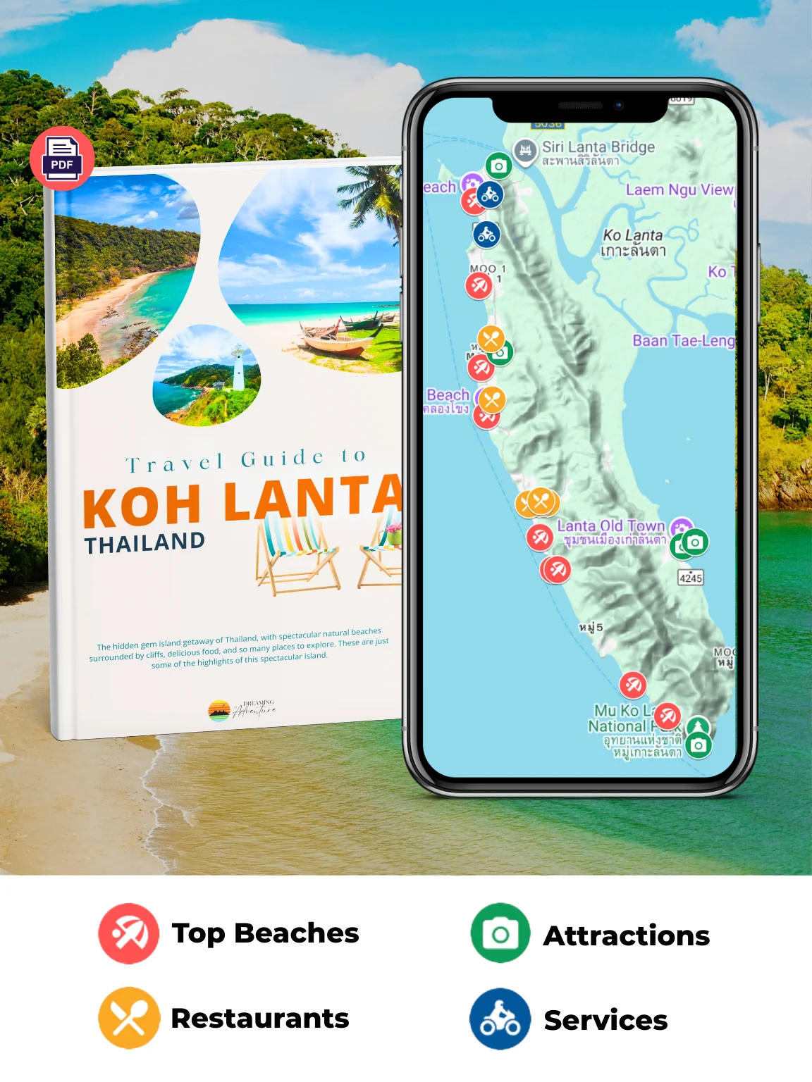 KOH LANTA THAILAND Map & Guide for Easy Trip Planning product image (1)