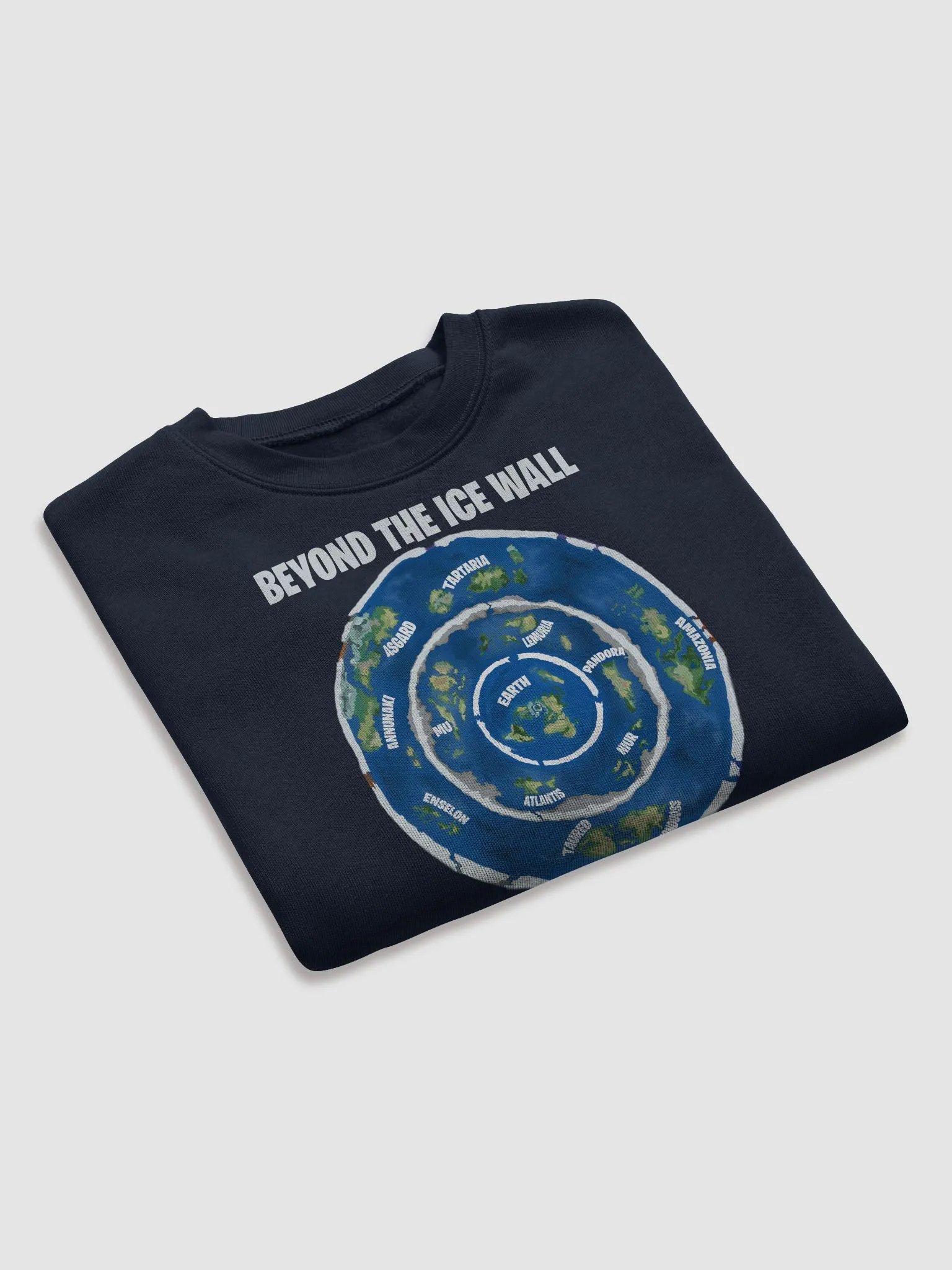 Premium Women's Fleece Crop Sweatshirt Beyond the Ice Wall Map product image (27)