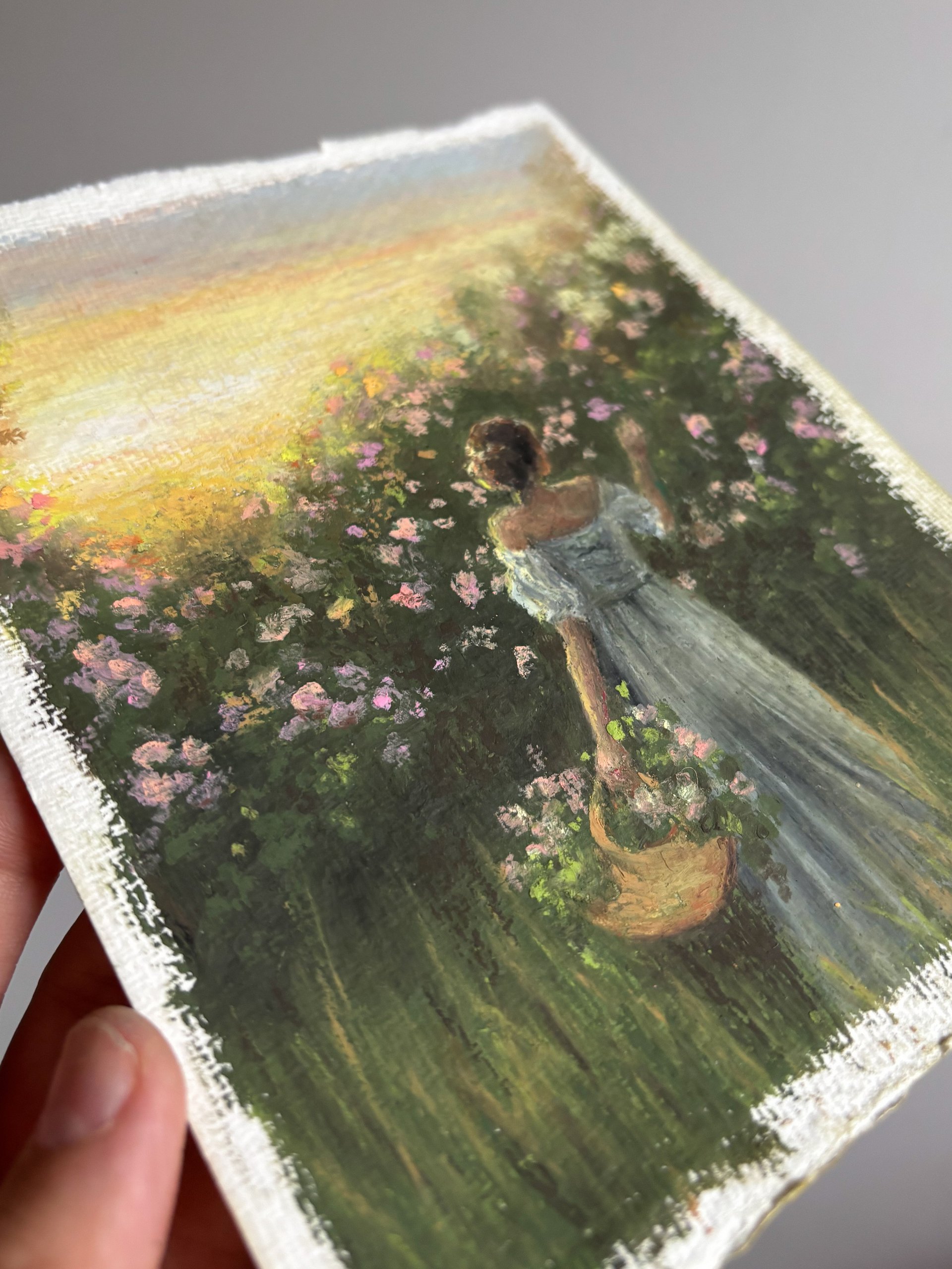 Picking Flowers original drawing product image (2)