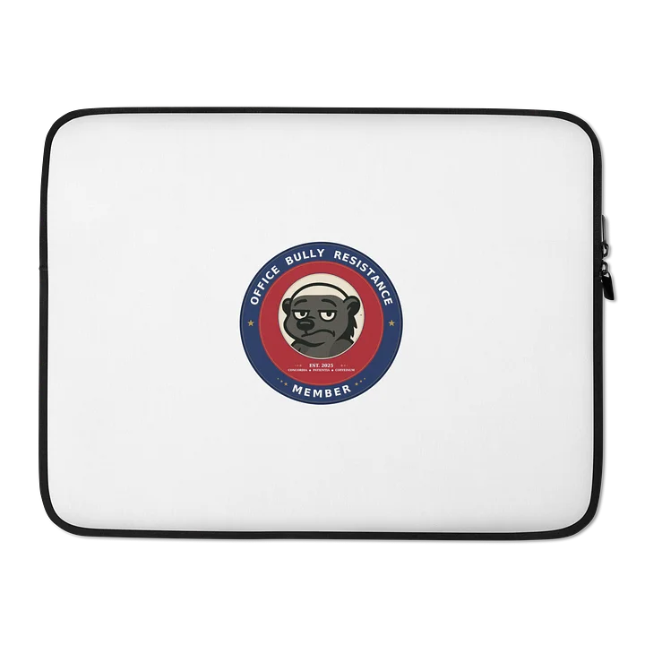 Office Bully Resistance Laptop Sleeve: Padded Neoprene Case with Vintage Pin Design product image (2)