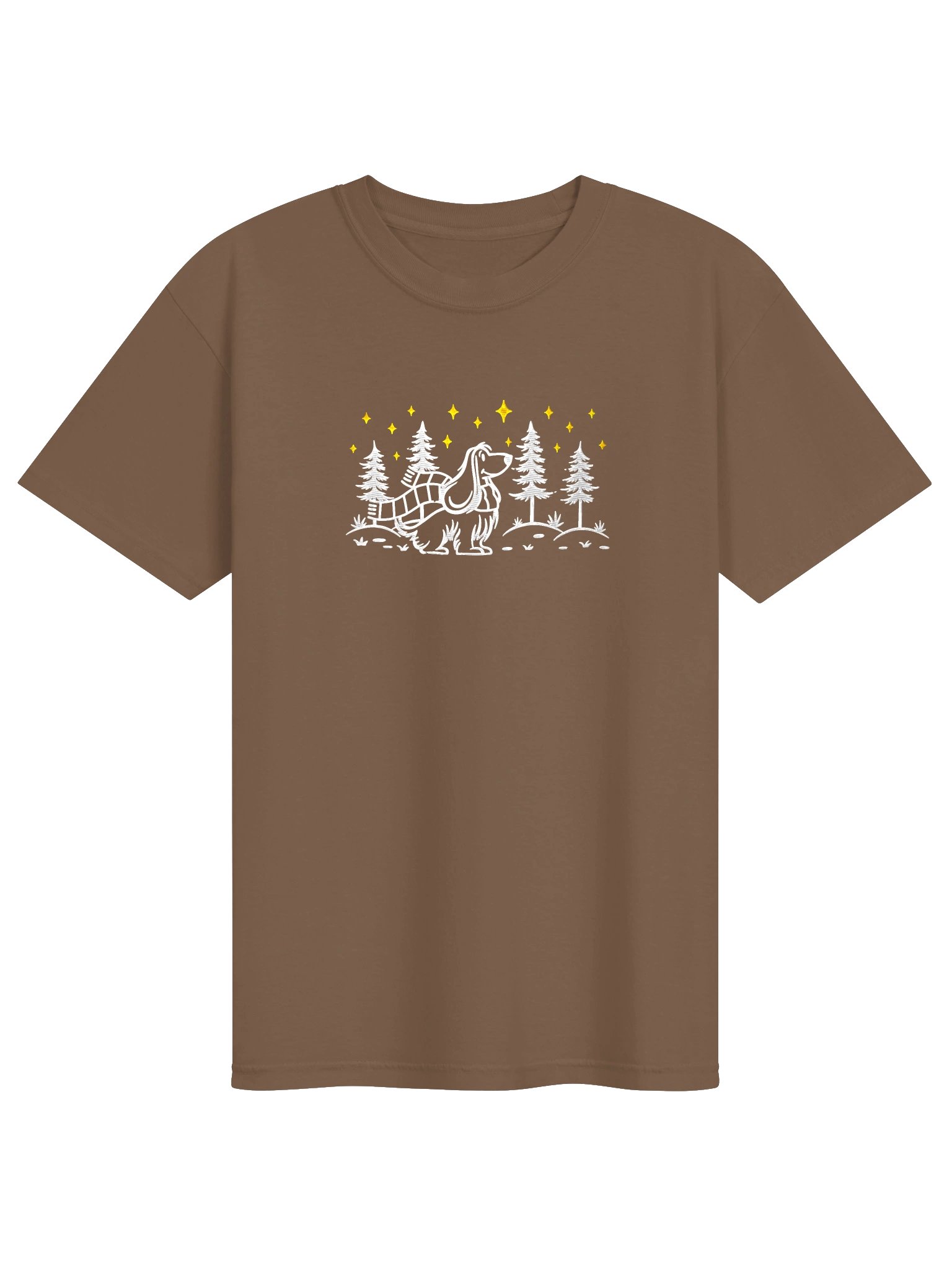 English Cocker Spaniel Winter/Christmas Line Art Design Embroidered T-Shirt product image (33)