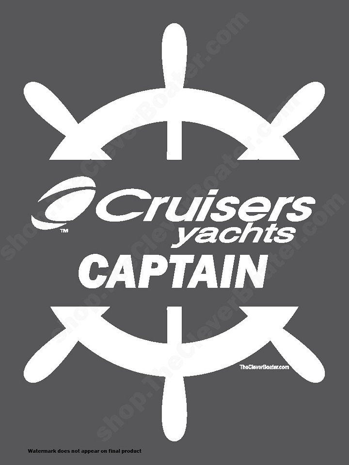 Cruisers Yachts Captain - T-Shirt - Dark Shirt w/White Logo product image (2)