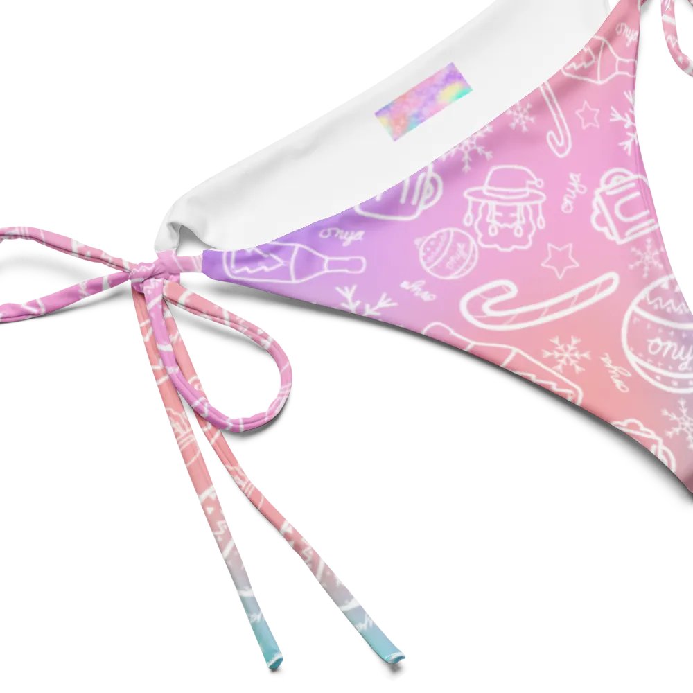 Limited Edition Christmas Tie Die String Bikini Bottom product image (2)