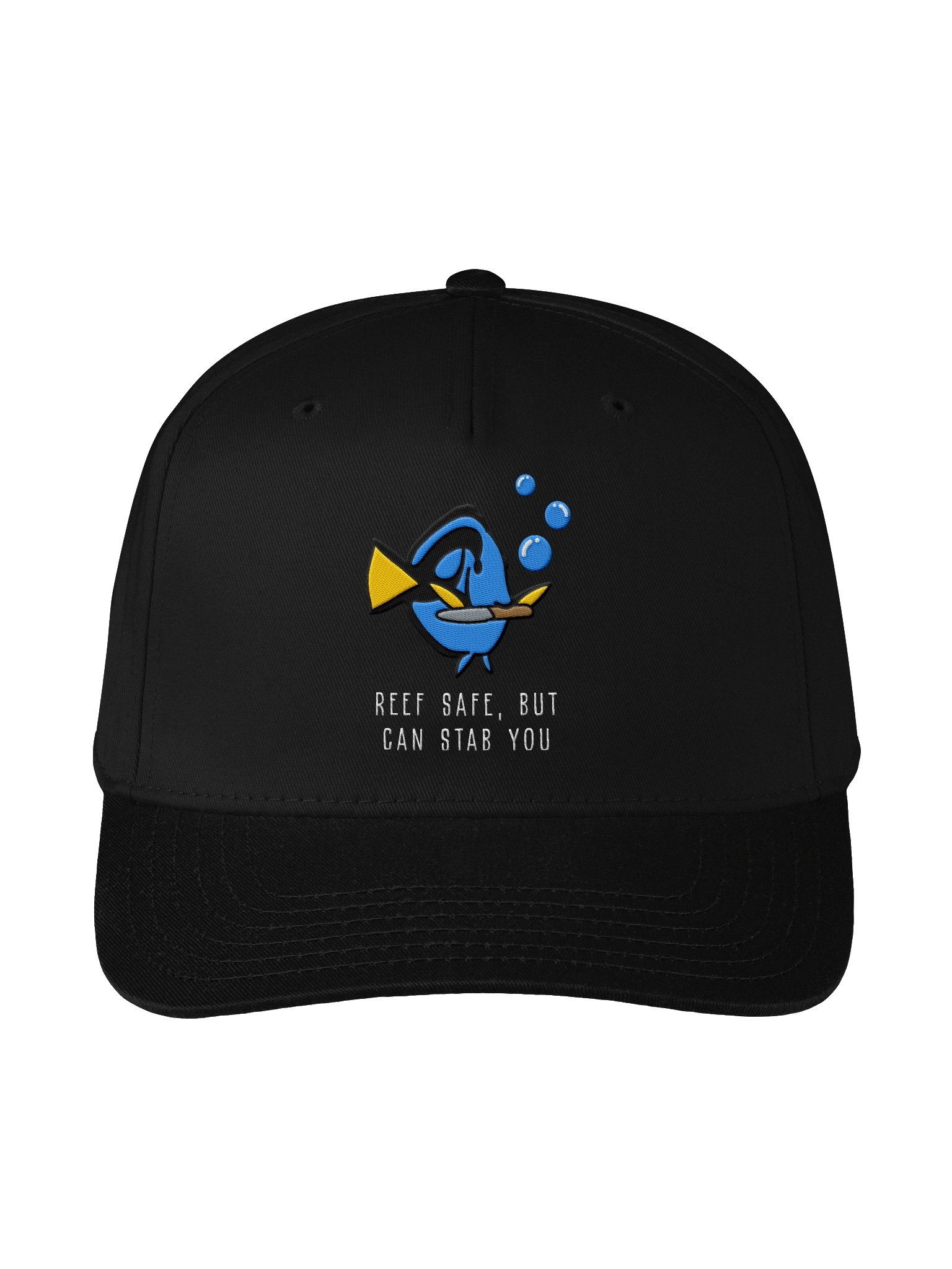 Angry Blue Tang Embroidered Baseball Cap | Reef Fish Hat for Saltwater Aquarium Lovers product image (1)