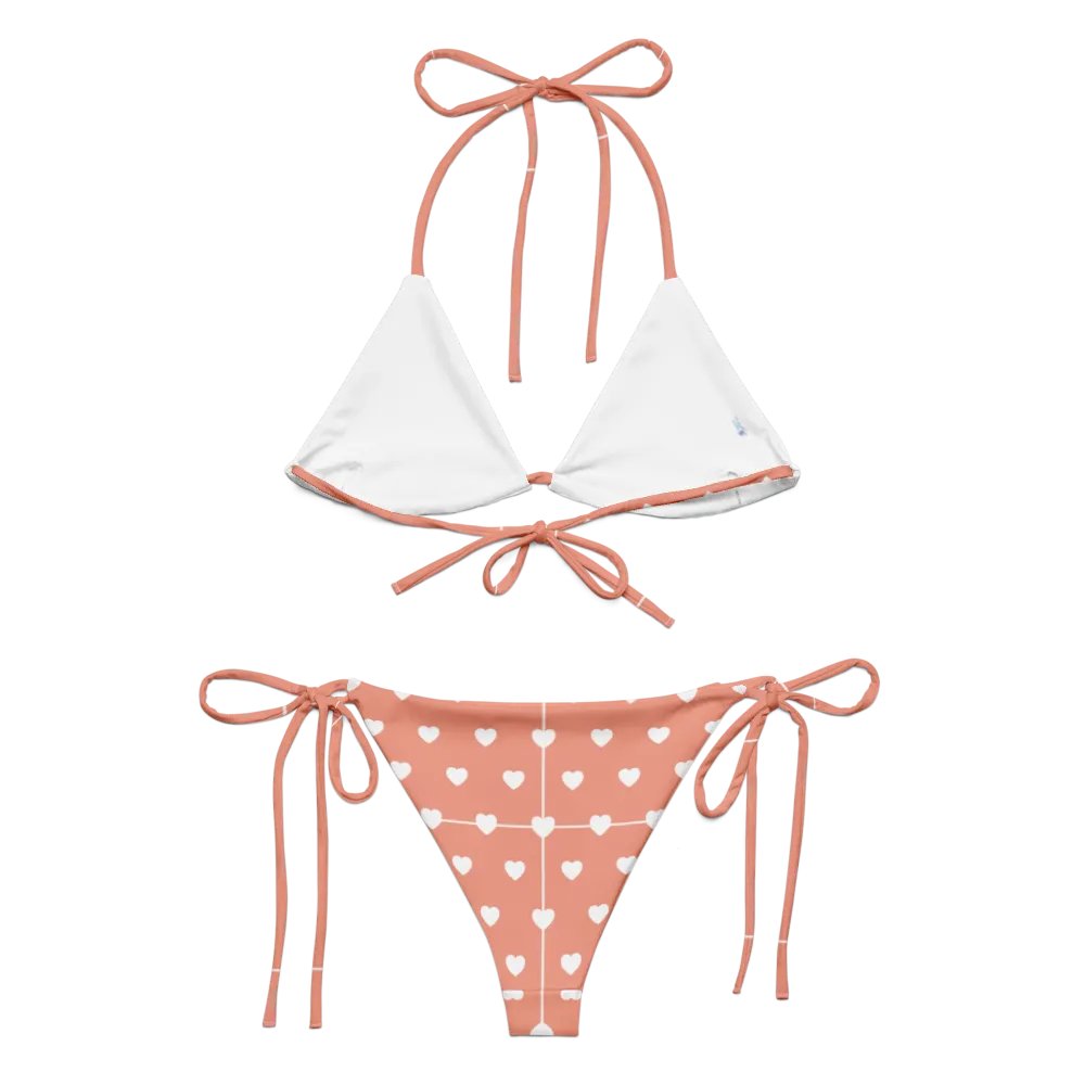 Pastel Heart Seamless Pattern String Bikini - v13 product image (5)