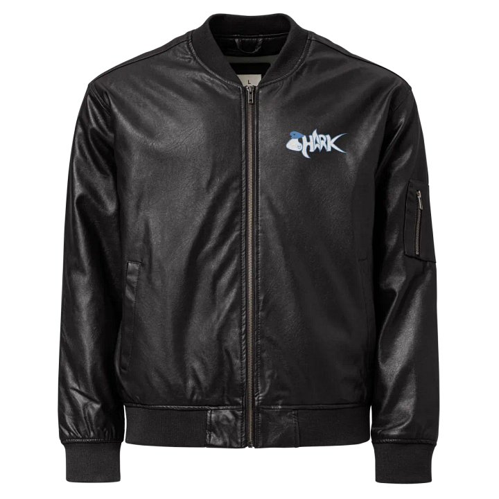 Pastel Blue Shark Bomber Jacket product image (1)