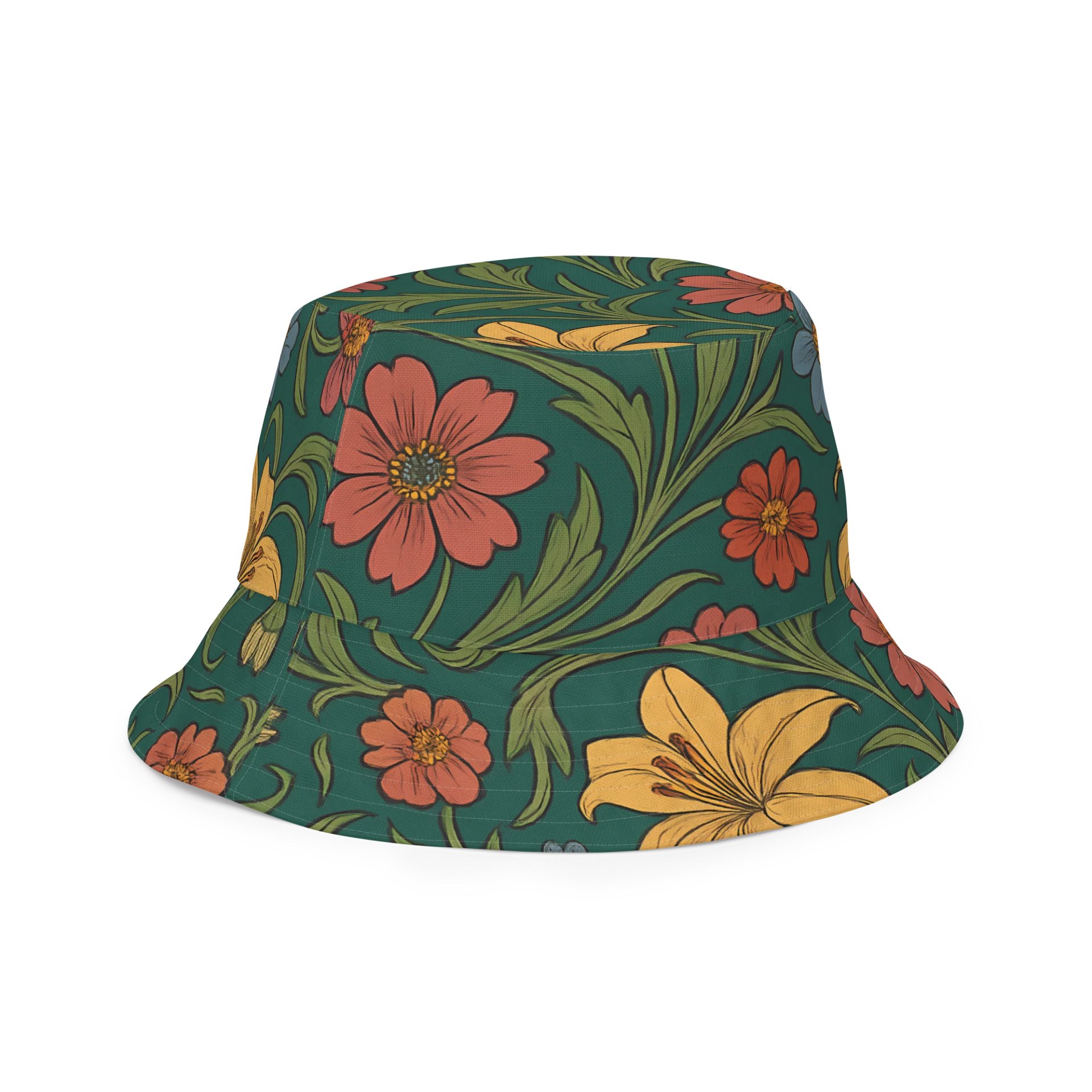 Vintage Floral Bucket Hat – Reversible Summer Festival Hat with Retro Botanical Print product image (3)