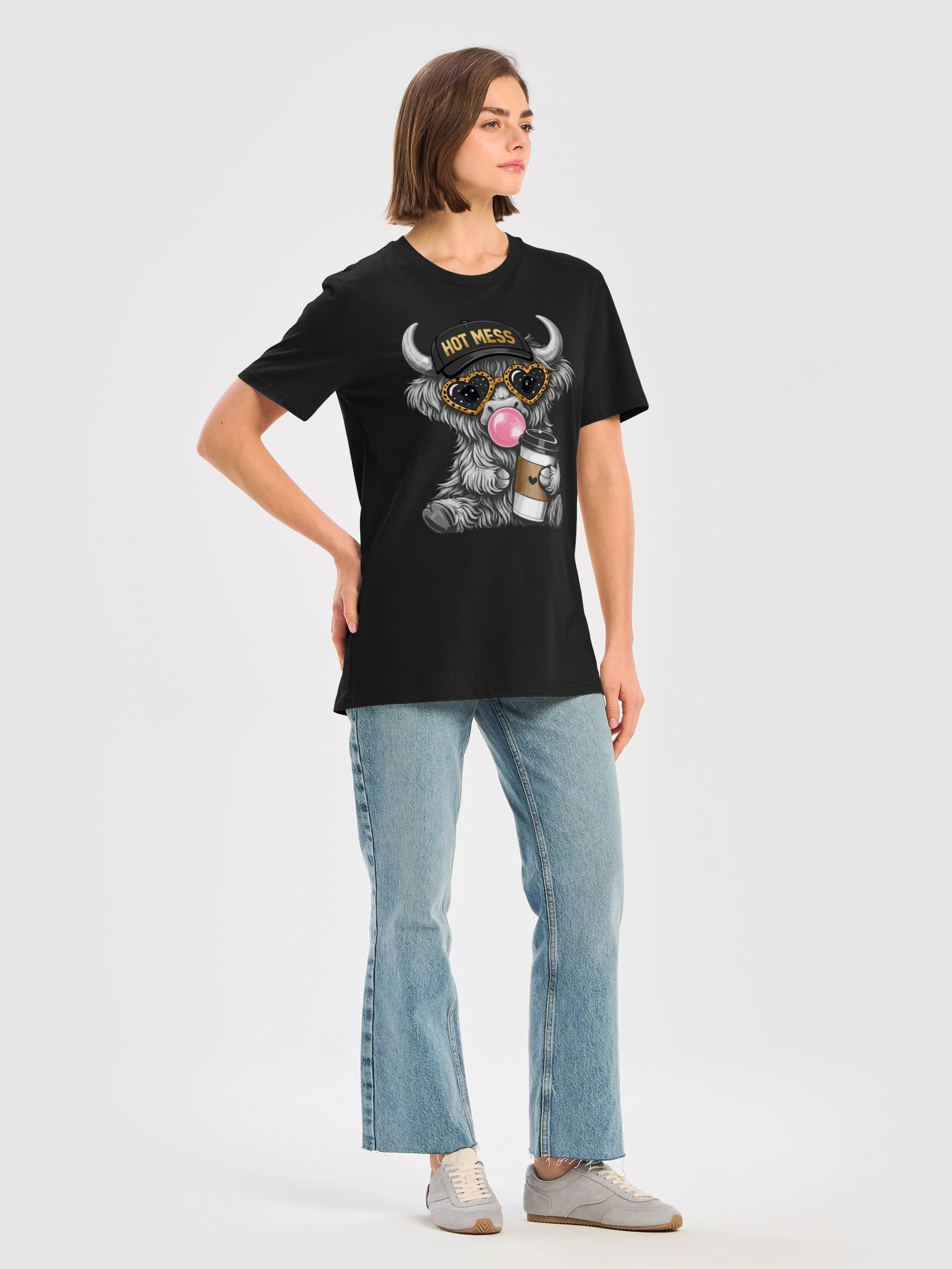 Funny Coffee Cow t shirt for women product image (43)