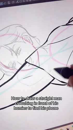 How to draw a straight man crouching in front of his homies to find his phone 🥰❤️ #digitalart #digitalartist #arttutorial #cl...