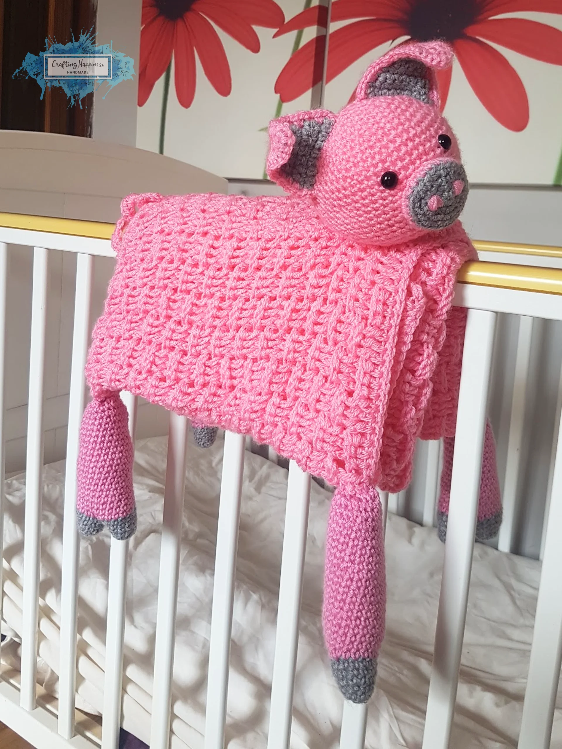 Crochet Pig Baby Blanket Pattern | Pram Stroller Toy (PDF Pattern) product image (4)