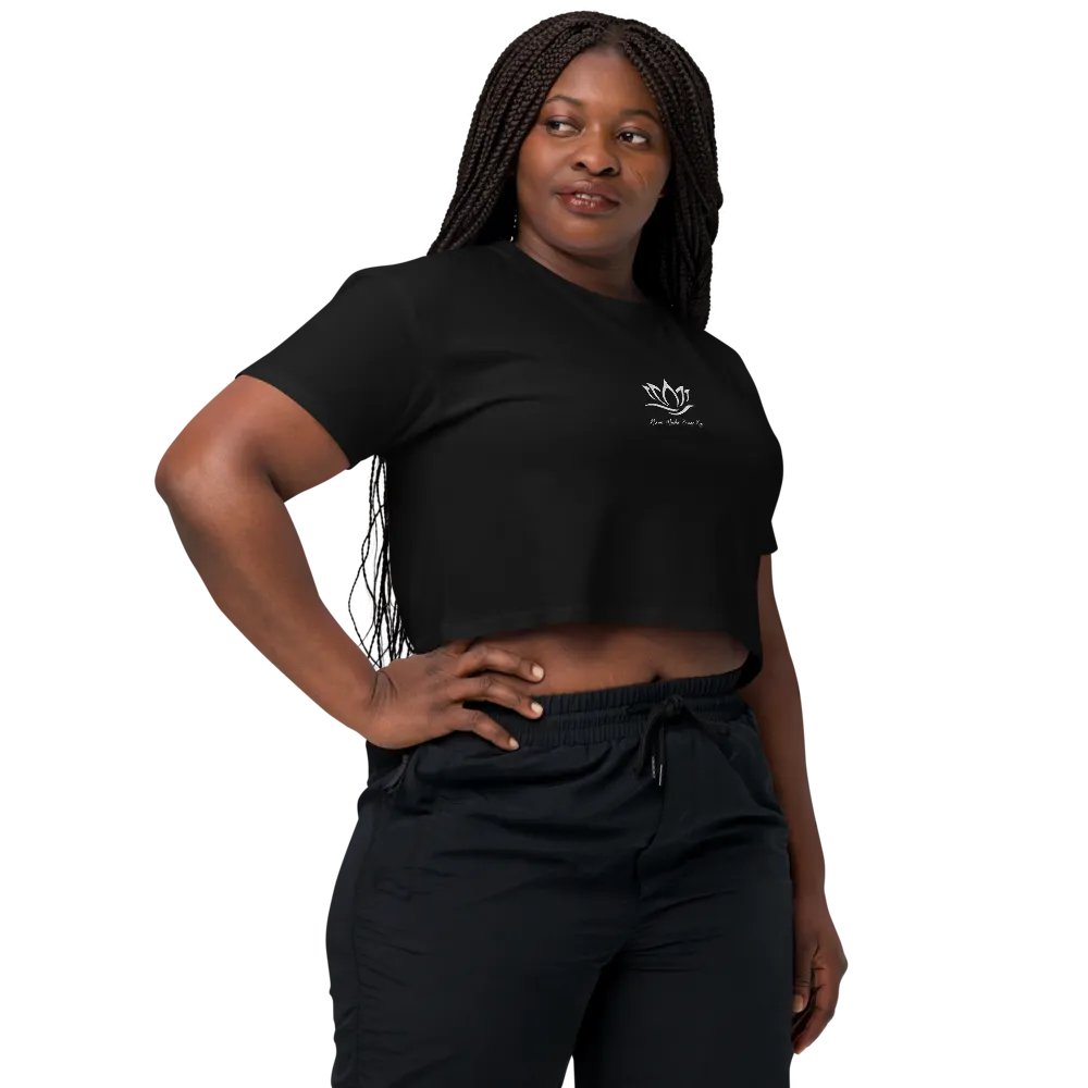 AS Colour Women's Premium Crop Top – Lotus Flower & Nam-Myoho-Renge-Kyo Design product image (5)