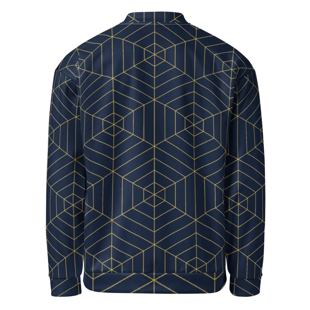 Geometric Gold Cube All-Over Bomber Jacket product image (8)