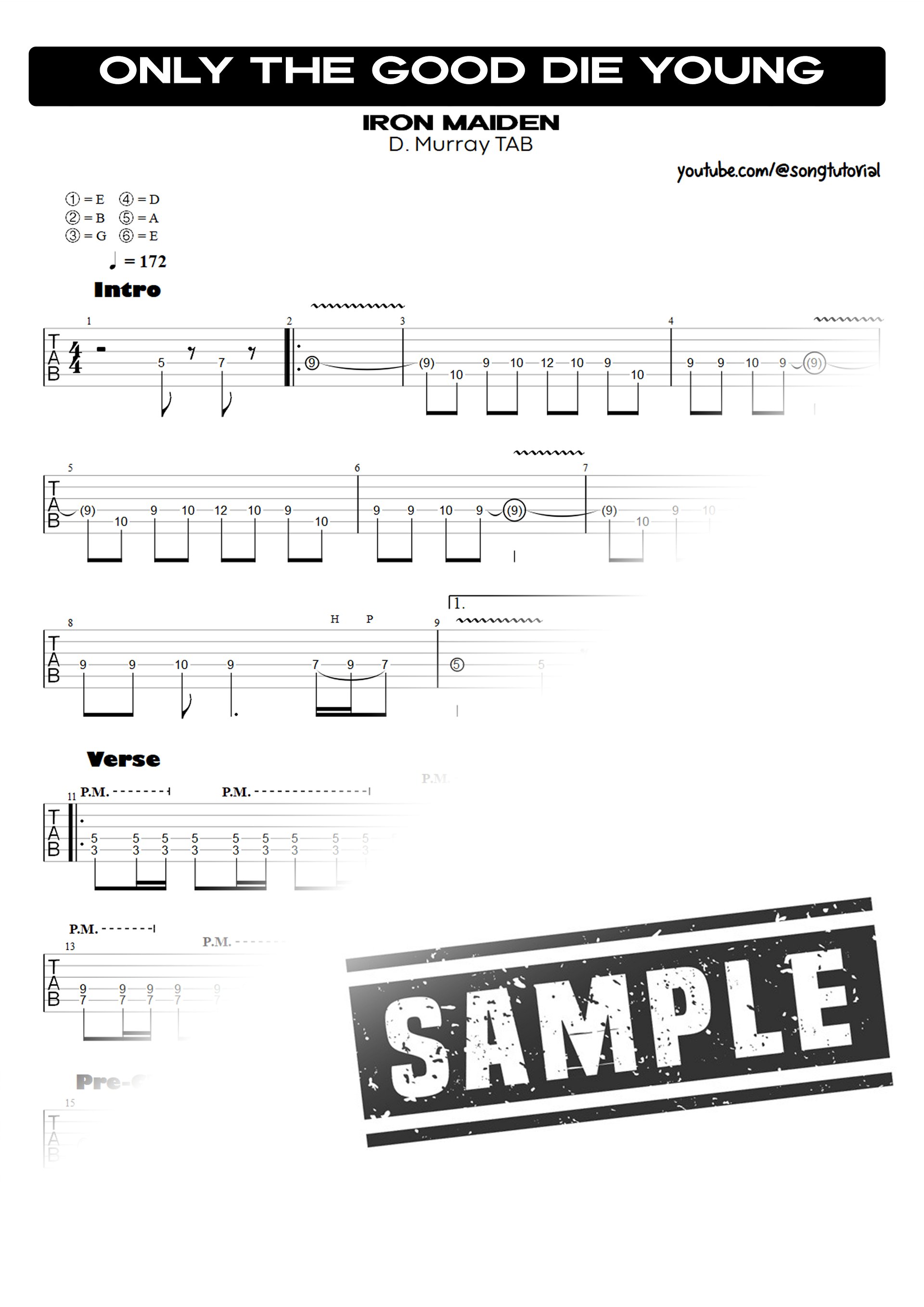 Only The Good Die Young PDF TAB + Backing Track MP3 product image (2)