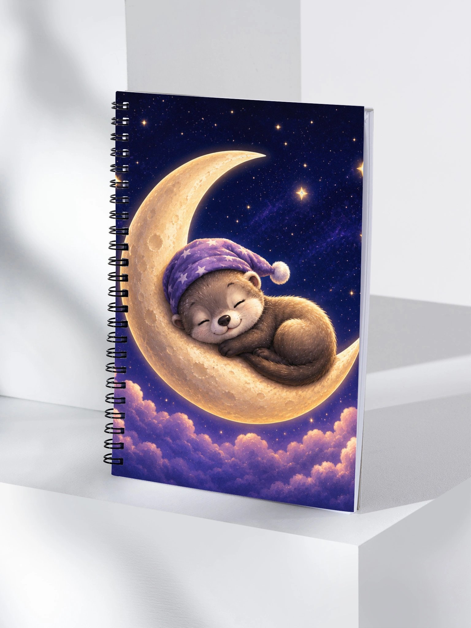 Crescent Moon Dreams Spiral Notebook | Cosy Ferret Journal product image (4)
