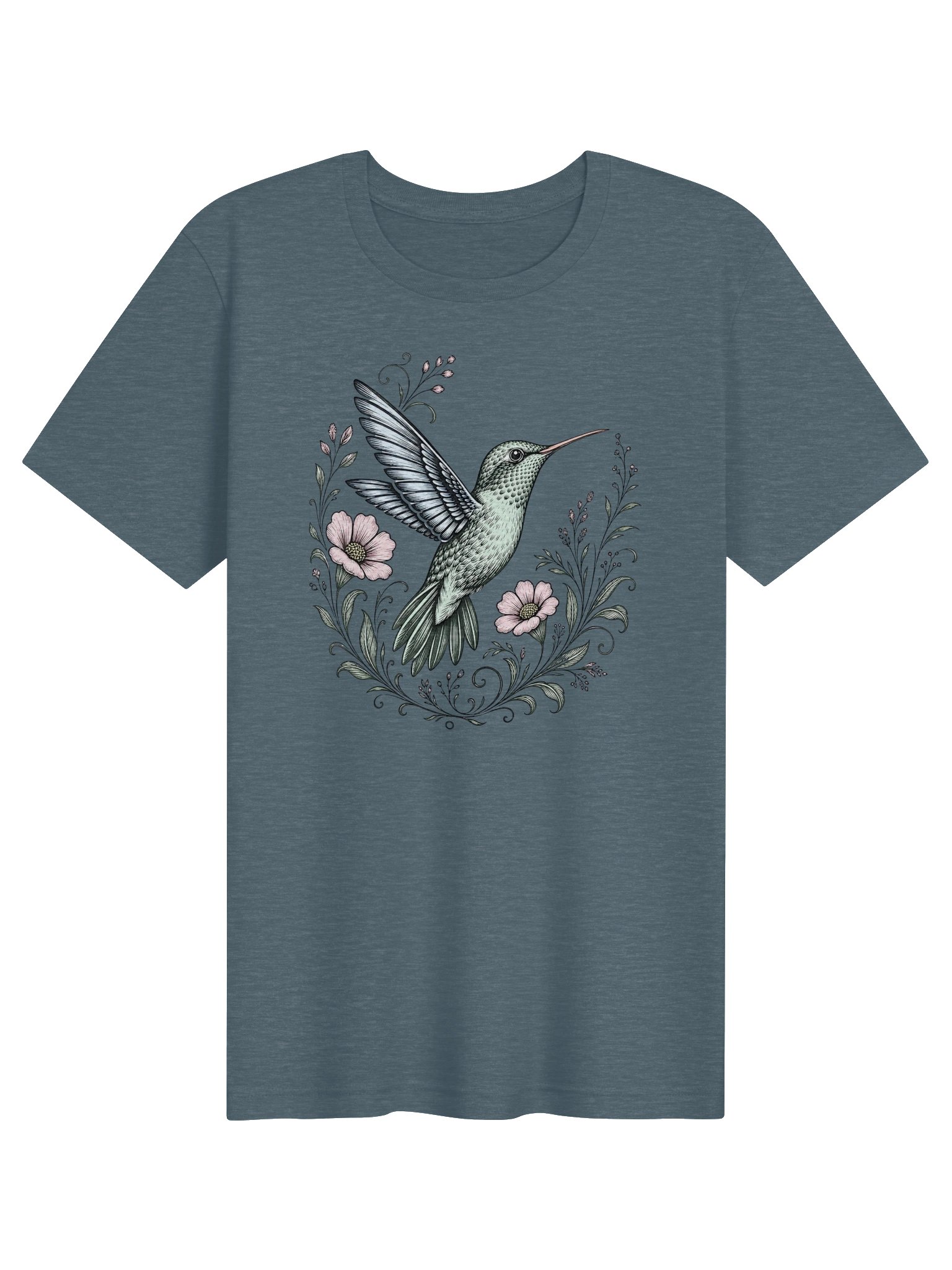Vintage Hummingbird Floral T-Shirt product image (73)