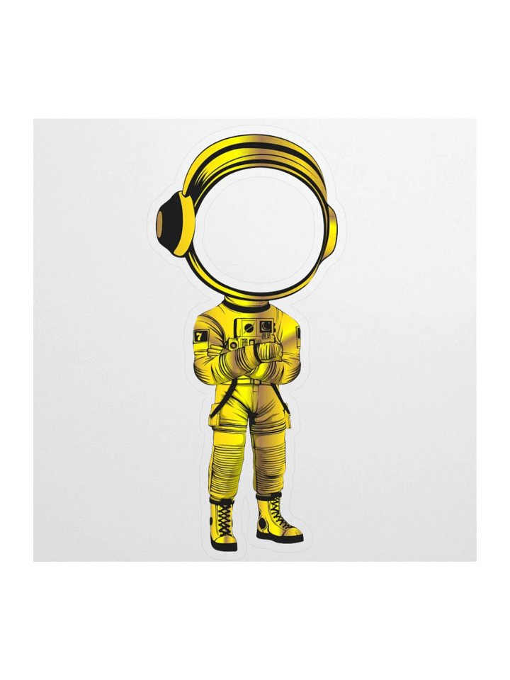 MARS CITY ALL GOLD ASTRONAUT STICKER product image (1)