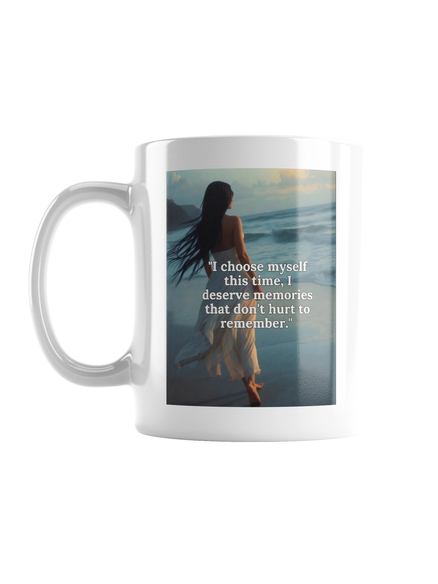 Mind Matter- I Choose Myself Beach Quote- White Mug product image (1)