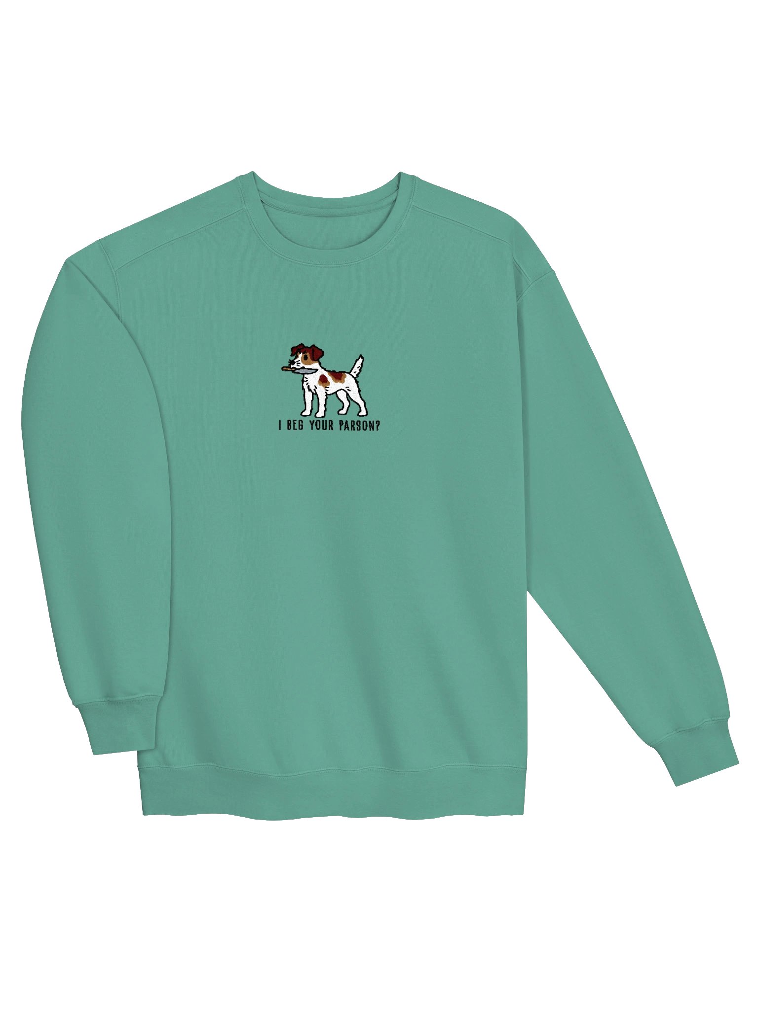 I Beg Your Parson? Funny Chibi-Style Embroidered Premium Sweatshirt for Parson Russell Terrier(Sable & White) Owners product image (28)