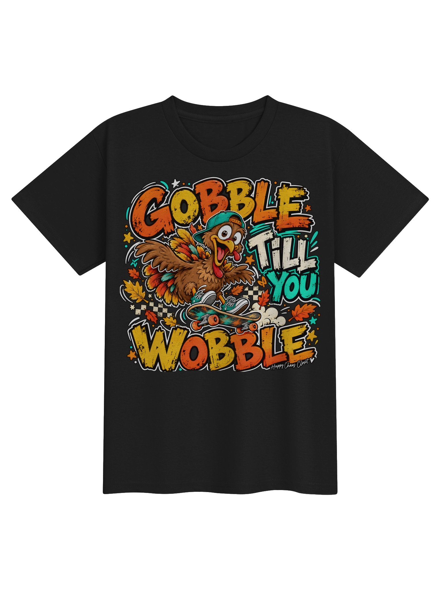 Gobble Till You Wobble Turkey Skate Youth Tee product image (6)