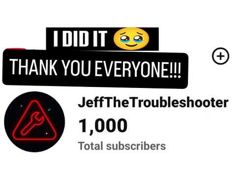 Thank you everyone 🥹
https://youtube.com/@jeffthetroubleshooter?si=iWMGlSwq4_Ija-j1