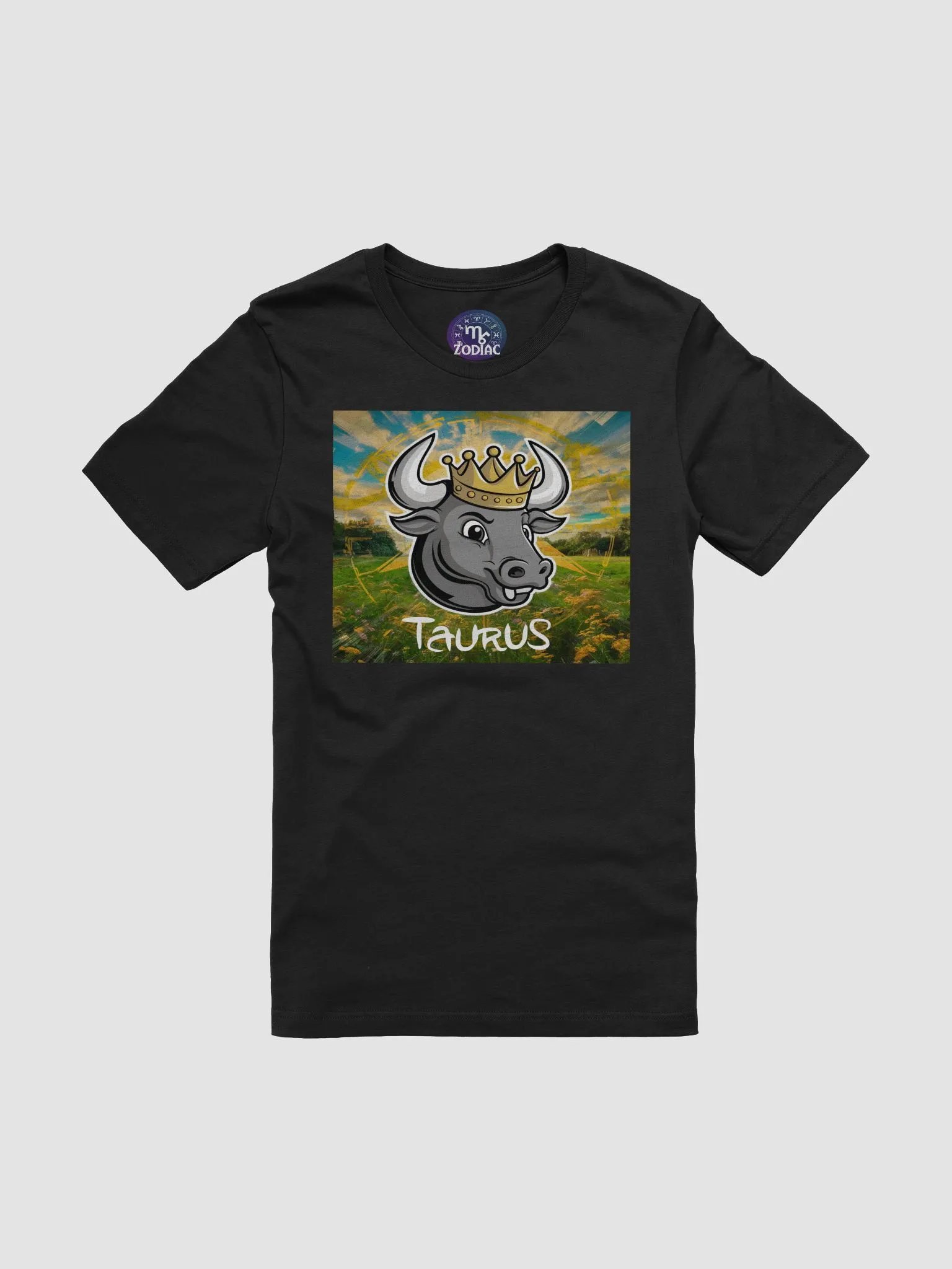 Unisex Taurus Zodiac T-Shirt with Crowned Bull Design - Supersoft Cotton product image (3)