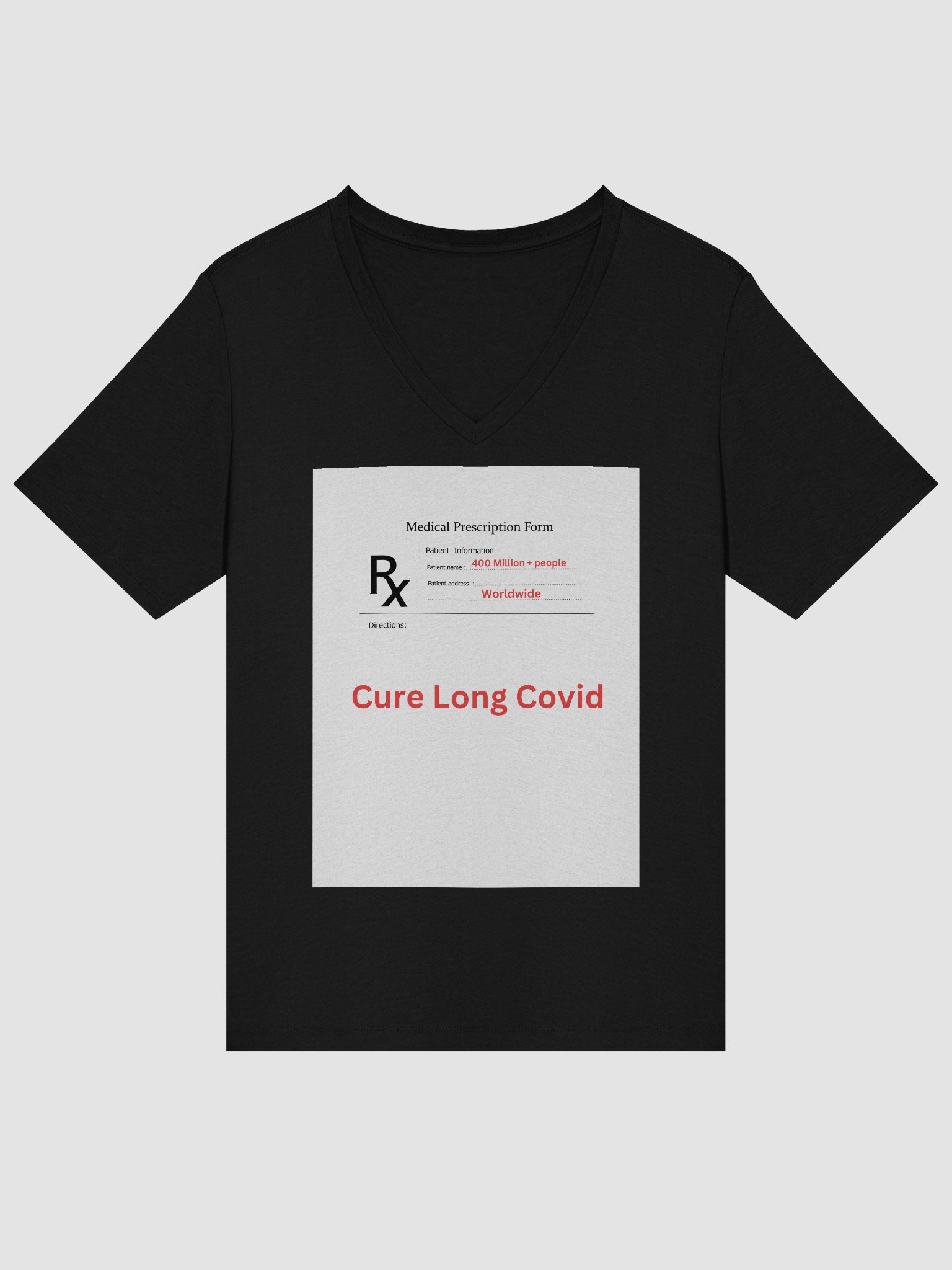 Cure Long Covid RX Relaxed V-Neck Tee product image (14)