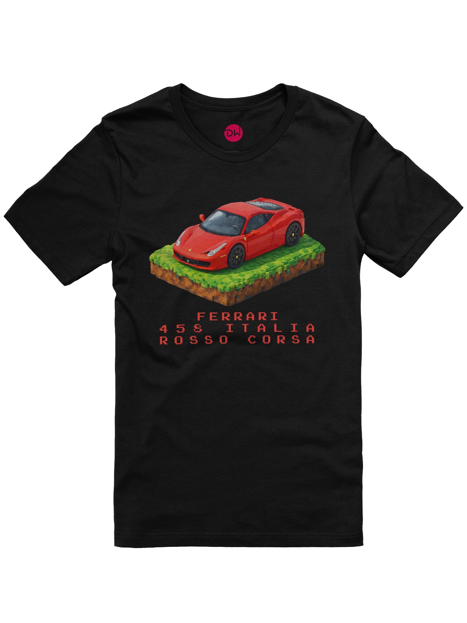 Rosso Corsa Red Ferrari 458 Italia Shirt (Pixel, Retro, Minecraft) product image (1)