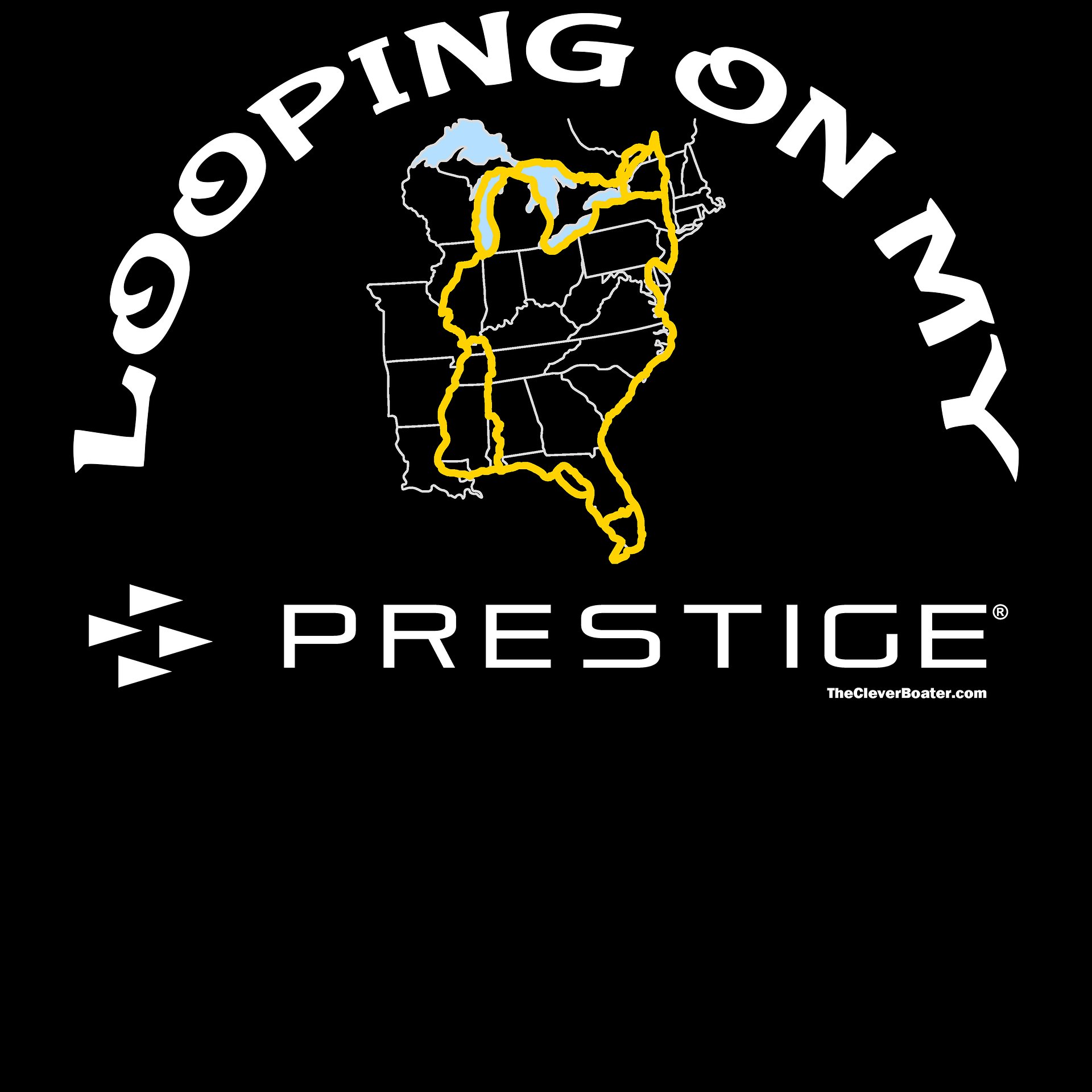Looping On My Prestige - T-Shirt - Dark Shirt w/White Logo product image (5)