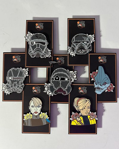 PIN SALE / LIMITED PIN BUNDLES / AVAILABLE NOW
✨Bad Batch S3 - 7 Pin Bundle: only $40
✨Saber - 11 Pin Bundle: only $30
✨All o...