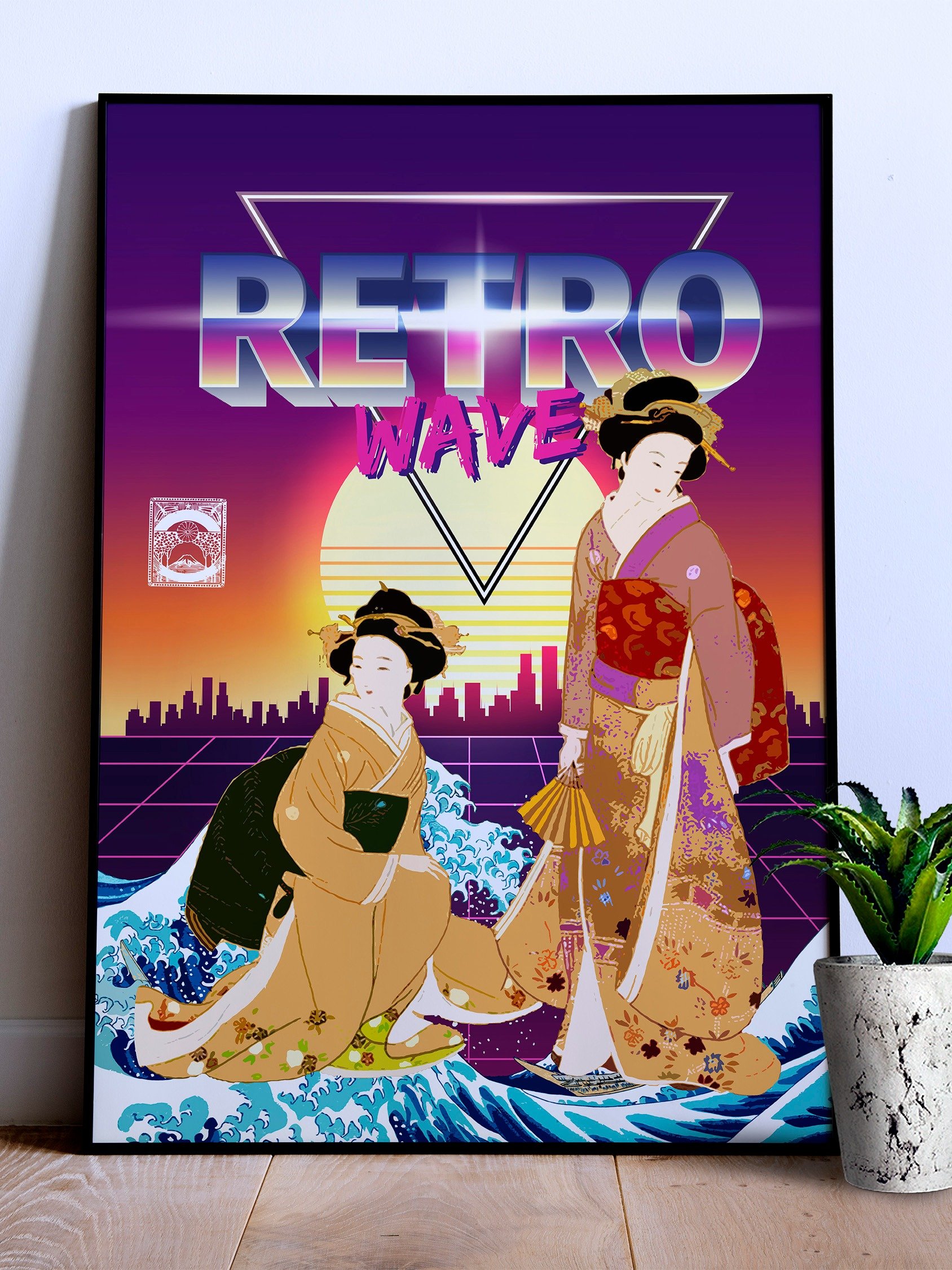 Synthwave Space: ukiyo-e [synthwave/vaporwave/cyberpunk] — aesthetic poster, retrowave poster, neon poster product image (1)
