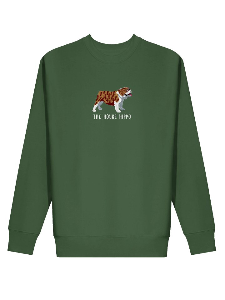 The House Hippo Sweatshirt (Embroidered) of an English Bulldog(Brindle & White) product image (30)