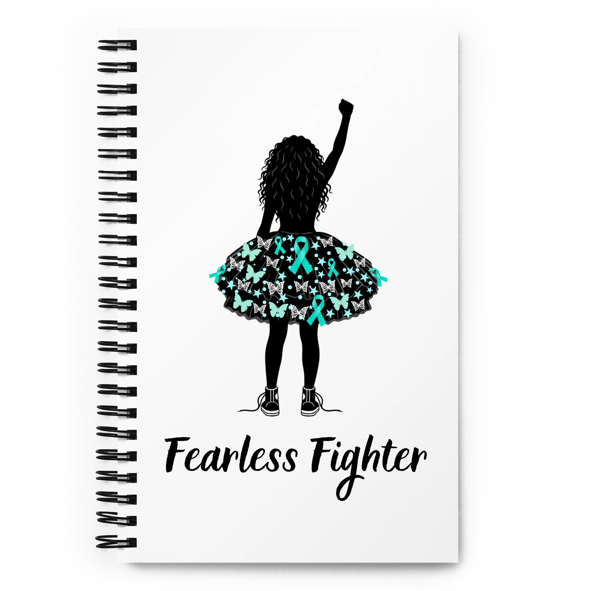 Ovarian Cancer - Fearless Fighter Spiral Journal [Dotted Pages] product image (1)