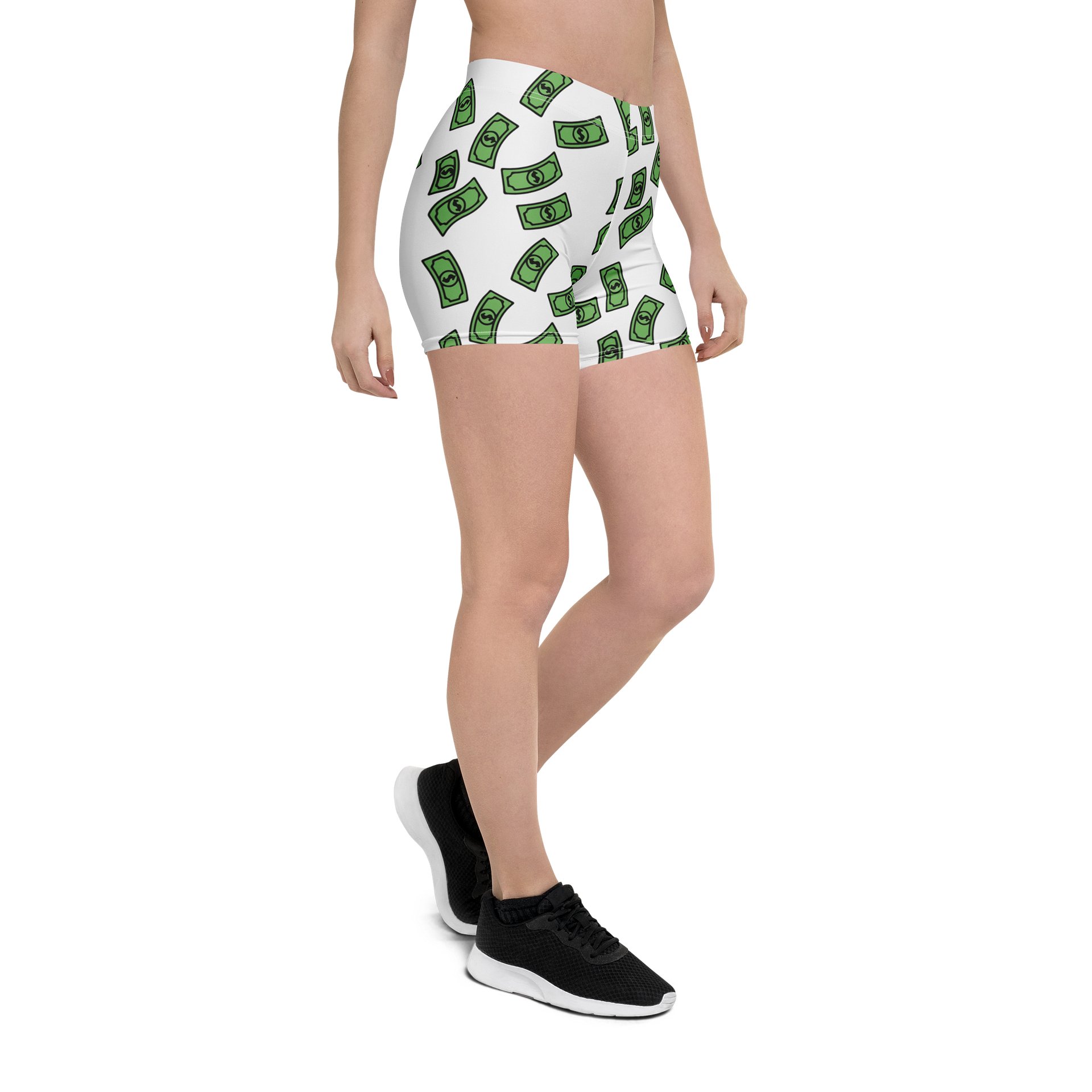 dollar bills ladies all over print shorts product image (7)