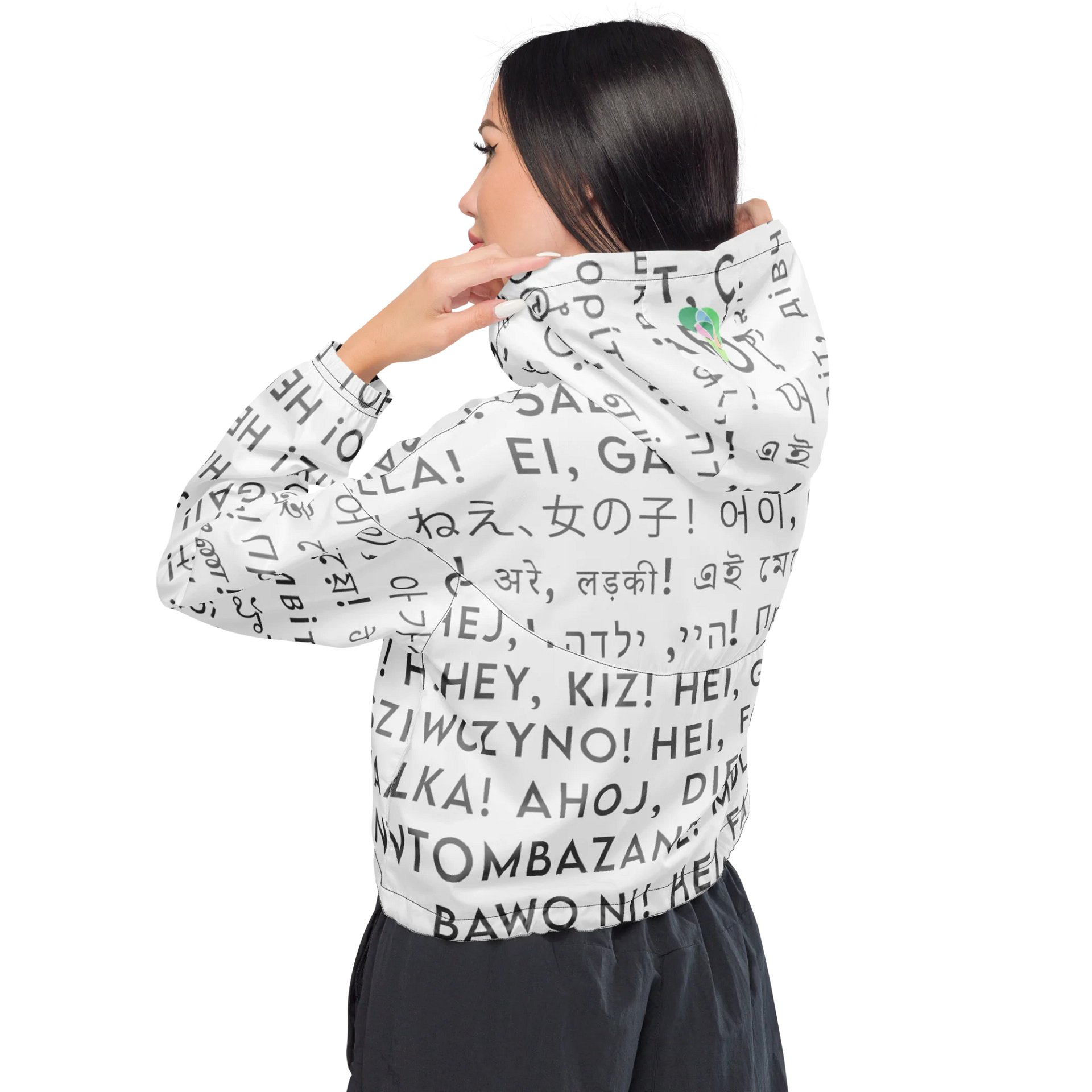 Hey, Girl International All Over High Performance Crop Hoodie product image (3)
