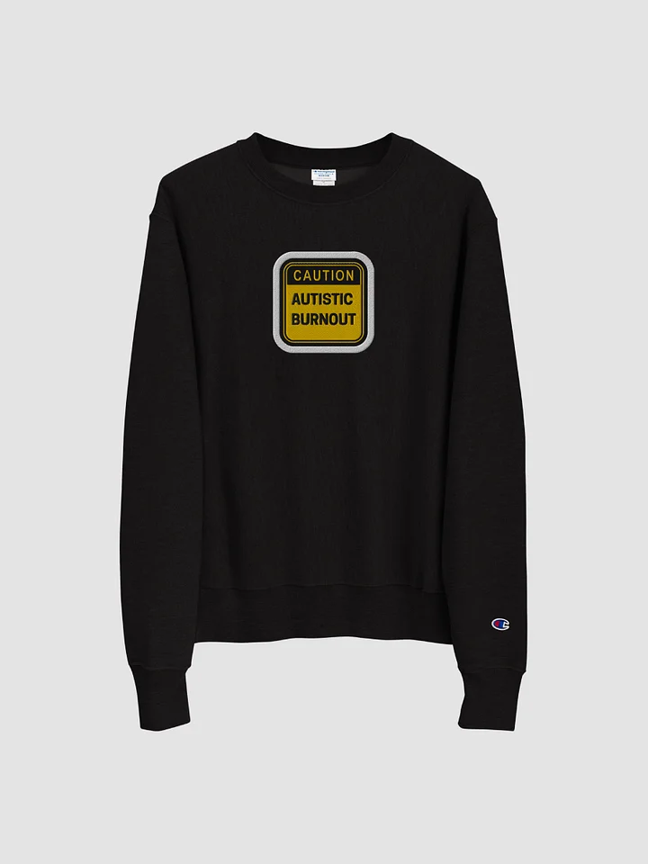 CAUTION: ASD BURNOUT (bubble design) embroidered Champion Crewneck product image (2)
