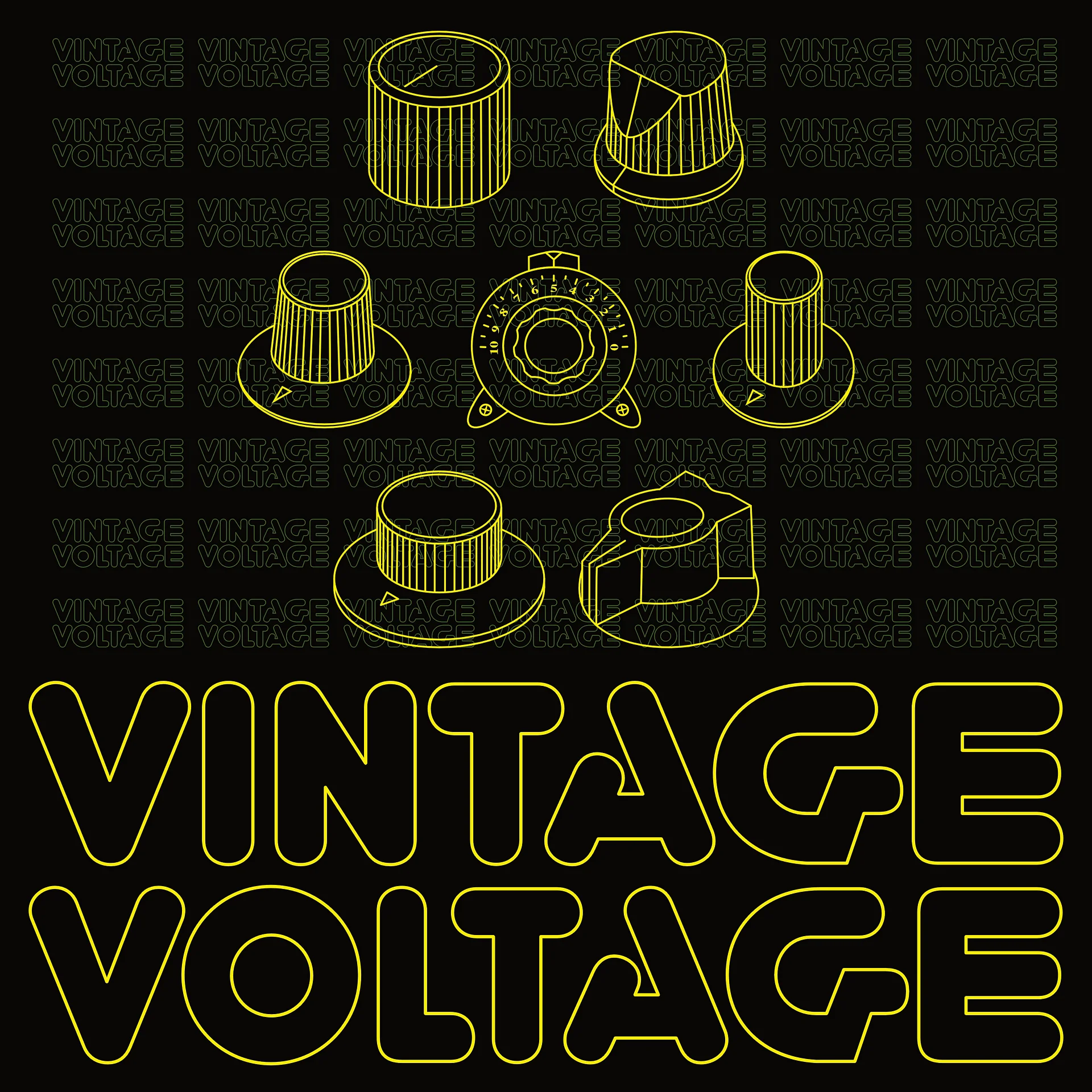 Synthesis Icons T-Shirt - (7 Iconic Synth Knobs) CITRINE product image (3)