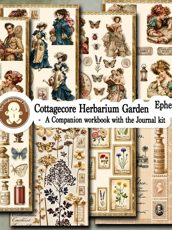 New Digital ProductCottagecore Herbarium Garden Ephemera Printable Kit Digital Download product image (2)
