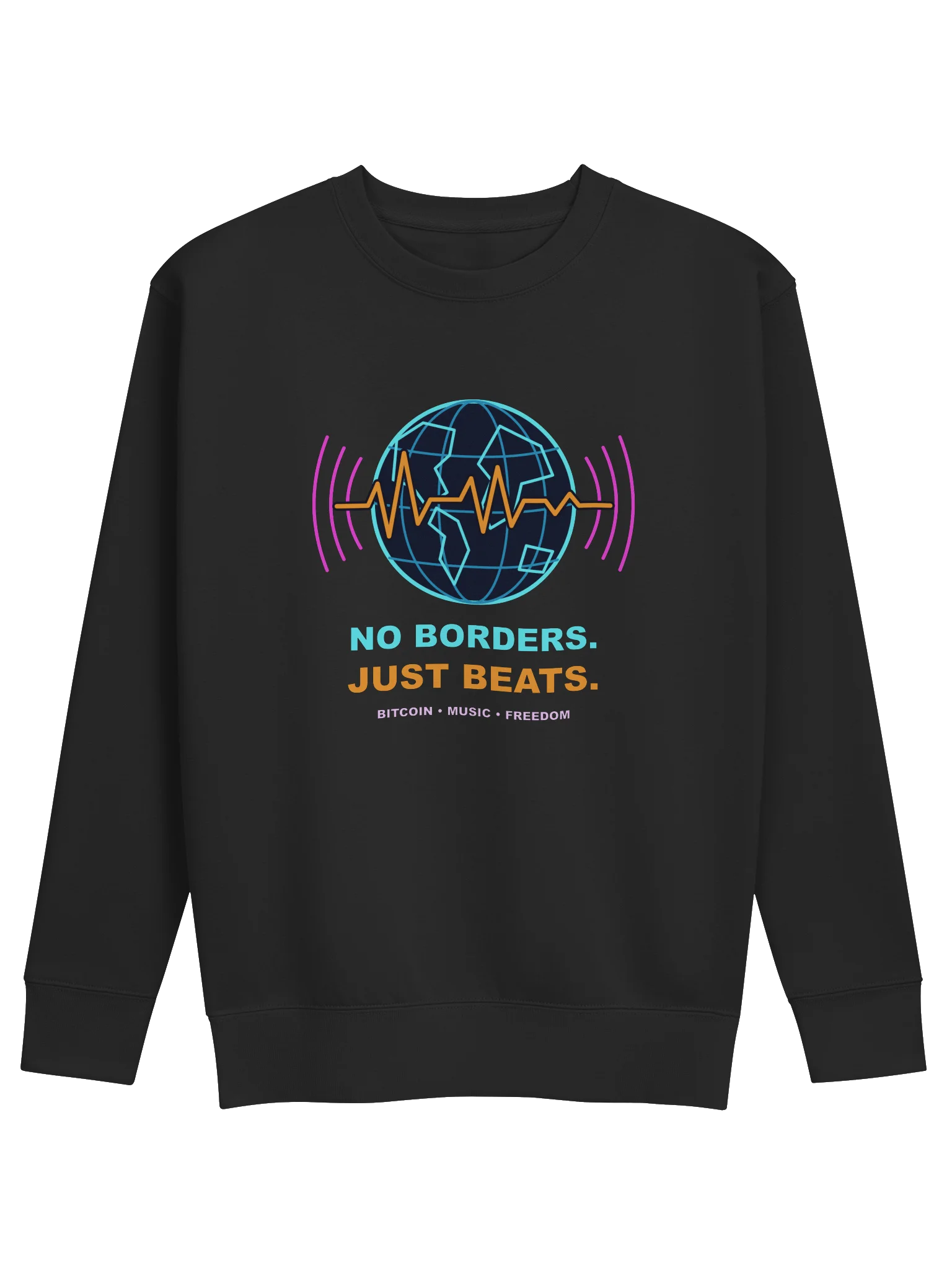 No Borders. Just Beats. Bitcoin Crewneck Sweatshirt product image (2)