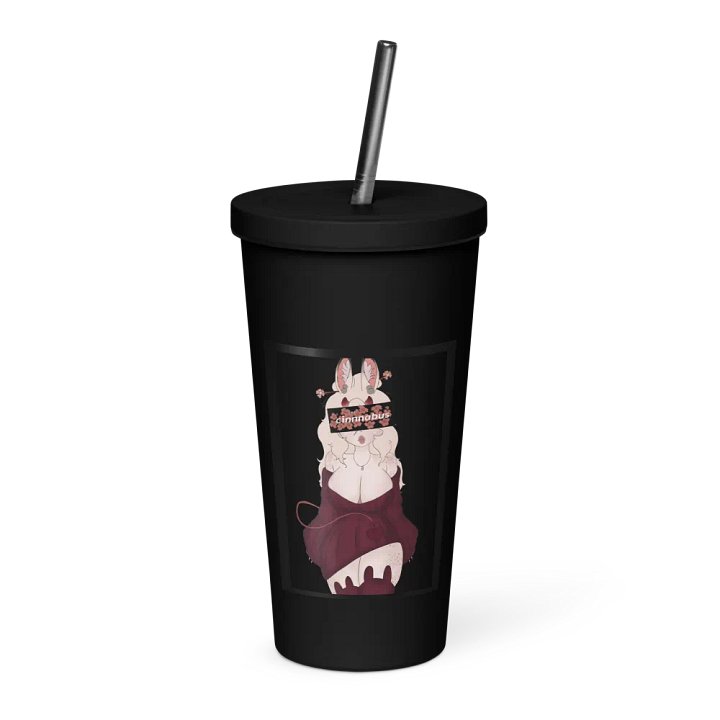 ♡Novelty Cinnnabus tumbler with lid and straw♡ product image (1)